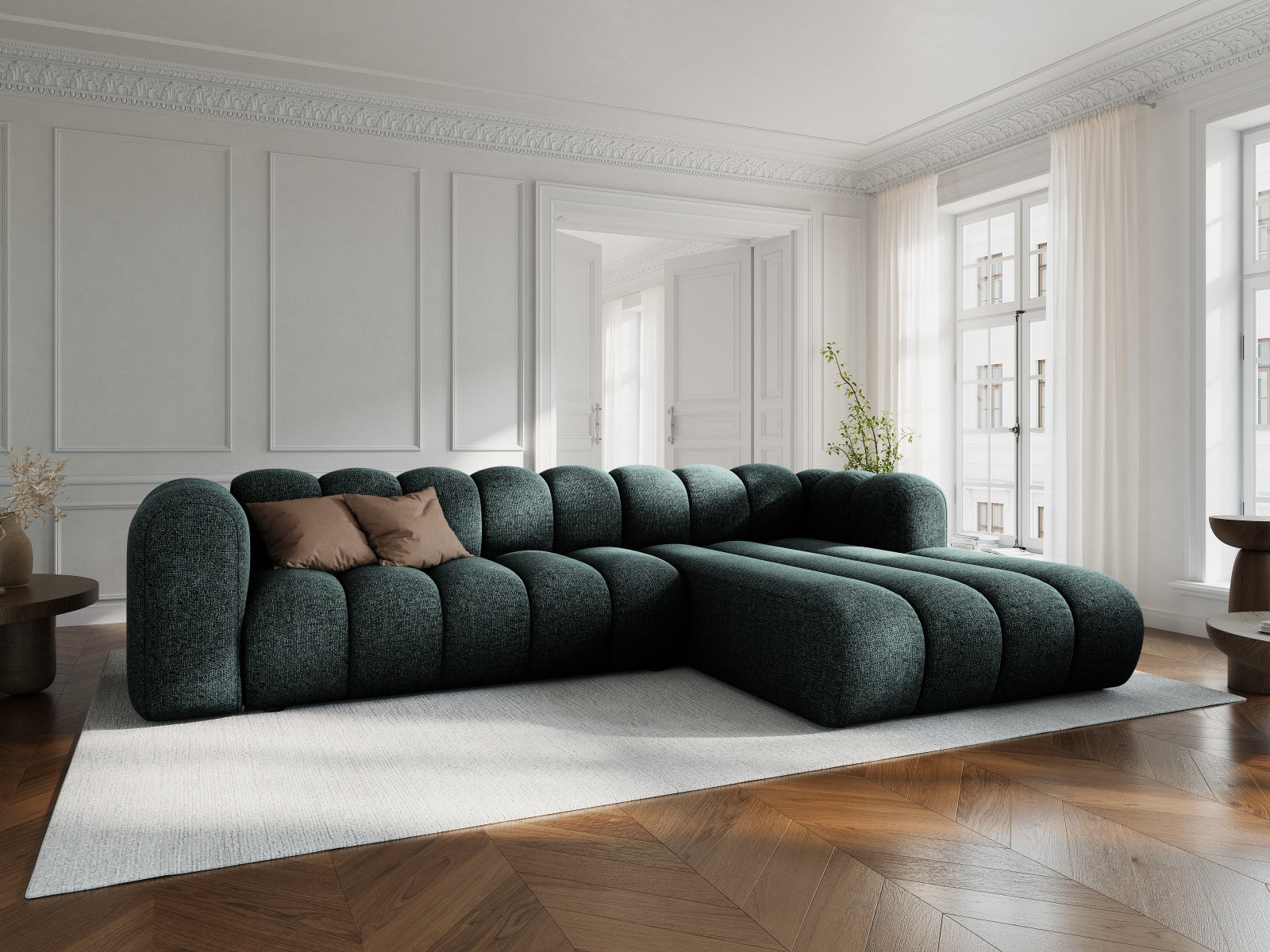 Entdecken Sie das elegante Lupine Ecksofa von Micadoni – ein flexibles 4-Sitzer-Modell, das Komfort und Stil in Ihr Wohnzimmer bringt.