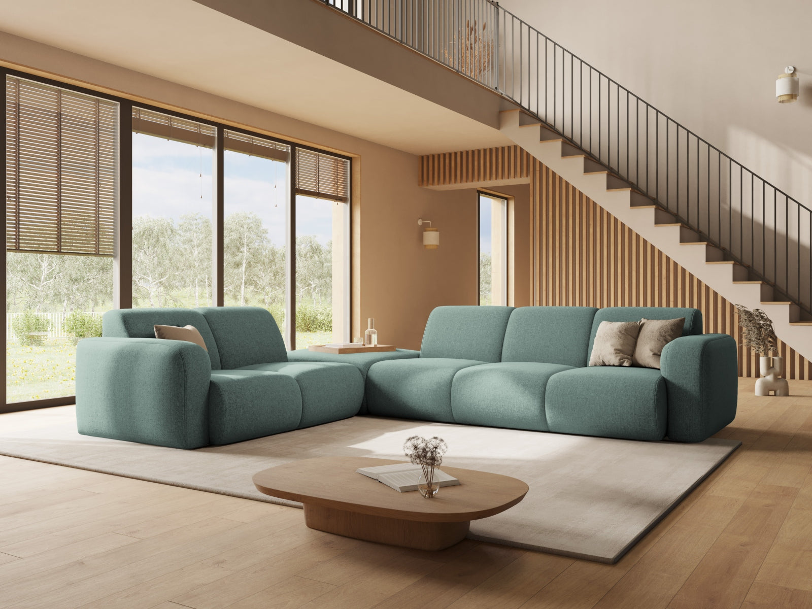 Entdecken Sie das elegante Molino Ecksofa rechts 6 Sitzer von Micadoni – der perfekte Ort für gesellige Abende und entspannte Momente in Ihrem Wohnzimmer.