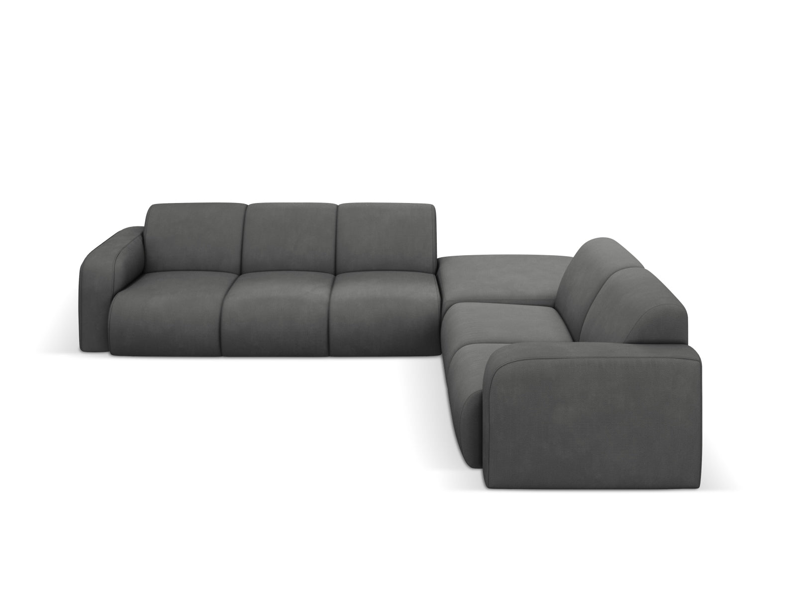 Molino Ecksofa rechts 6 Sitzer in Dark Grey-Rebel präsentiert im Onlineshop von KAQTU Design AG. Ecksofa rechts ist von Micadoni
