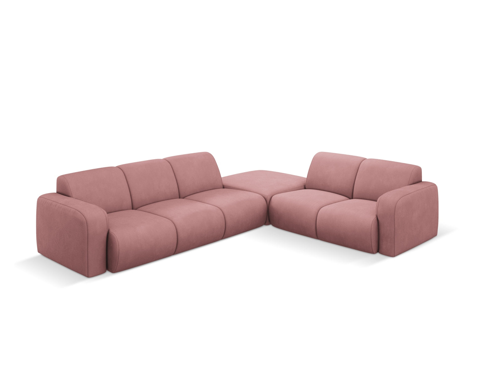 Stylisches Molino Ecksofa rechts für 6 Personen in lebhaftem Pink-Rebel, ideal für moderne Wohnräume und gemütliche Abende.