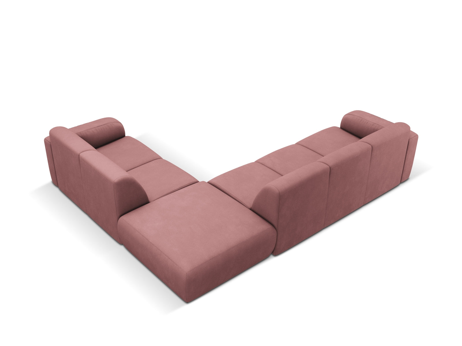 Elegantes Molino Ecksofa rechts für 6 Personen in strahlendem Pink-Rebel, perfekt für stilvolle Wohnzimmer und entspannte Zusammenkünfte.