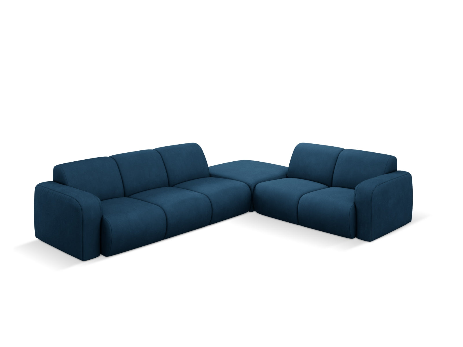 Elegantes Molino Ecksofa rechts für 6 Personen in Royal Blue-Rebel, ideal für stilvolle Wohnräume und gemütliche Abende.