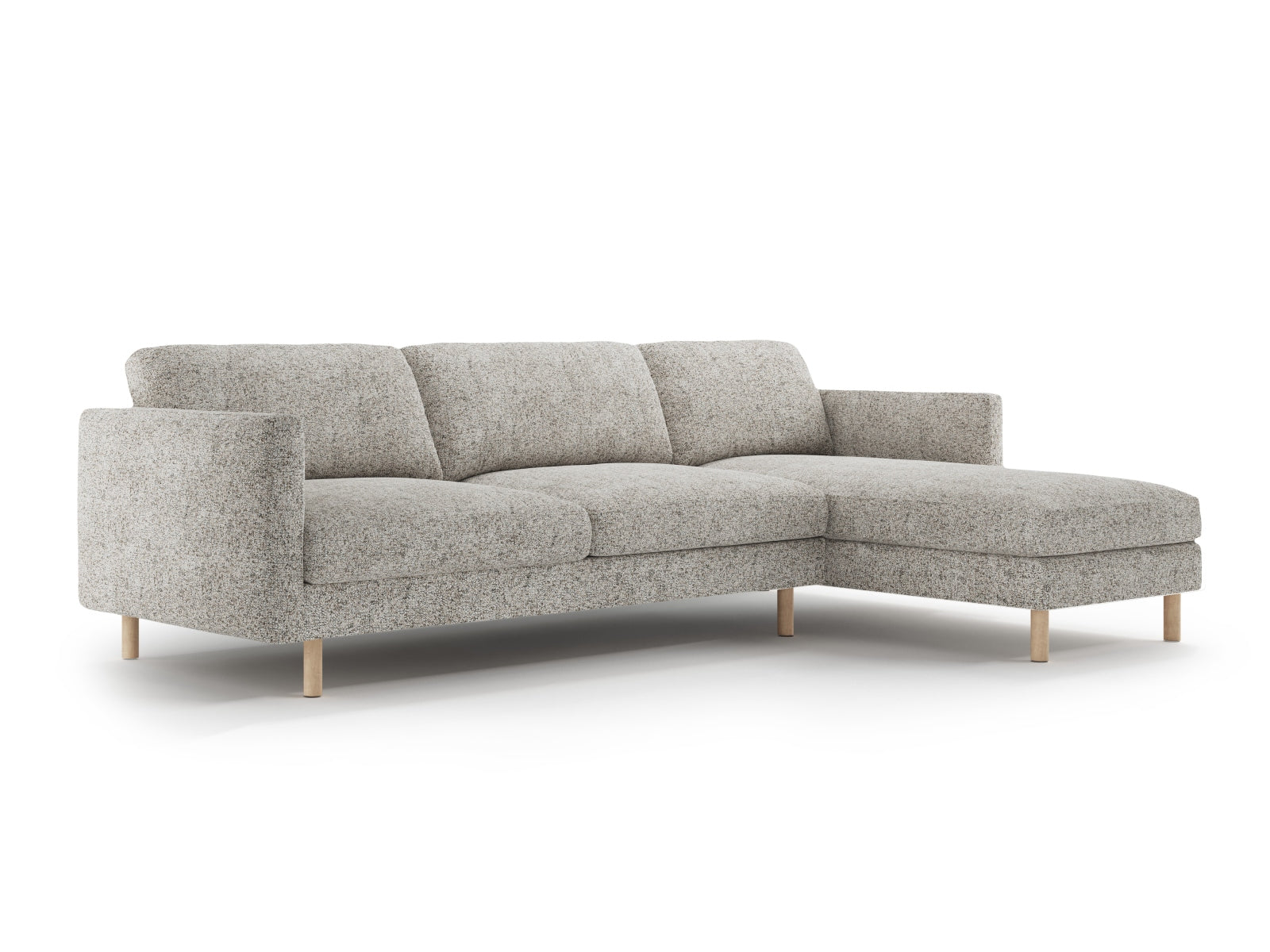 Beige Melange Ecksofa Eden von Micadoni, 4-Sitzer, stilvolles Design für modernen Wohnraum, bequem und elegant.