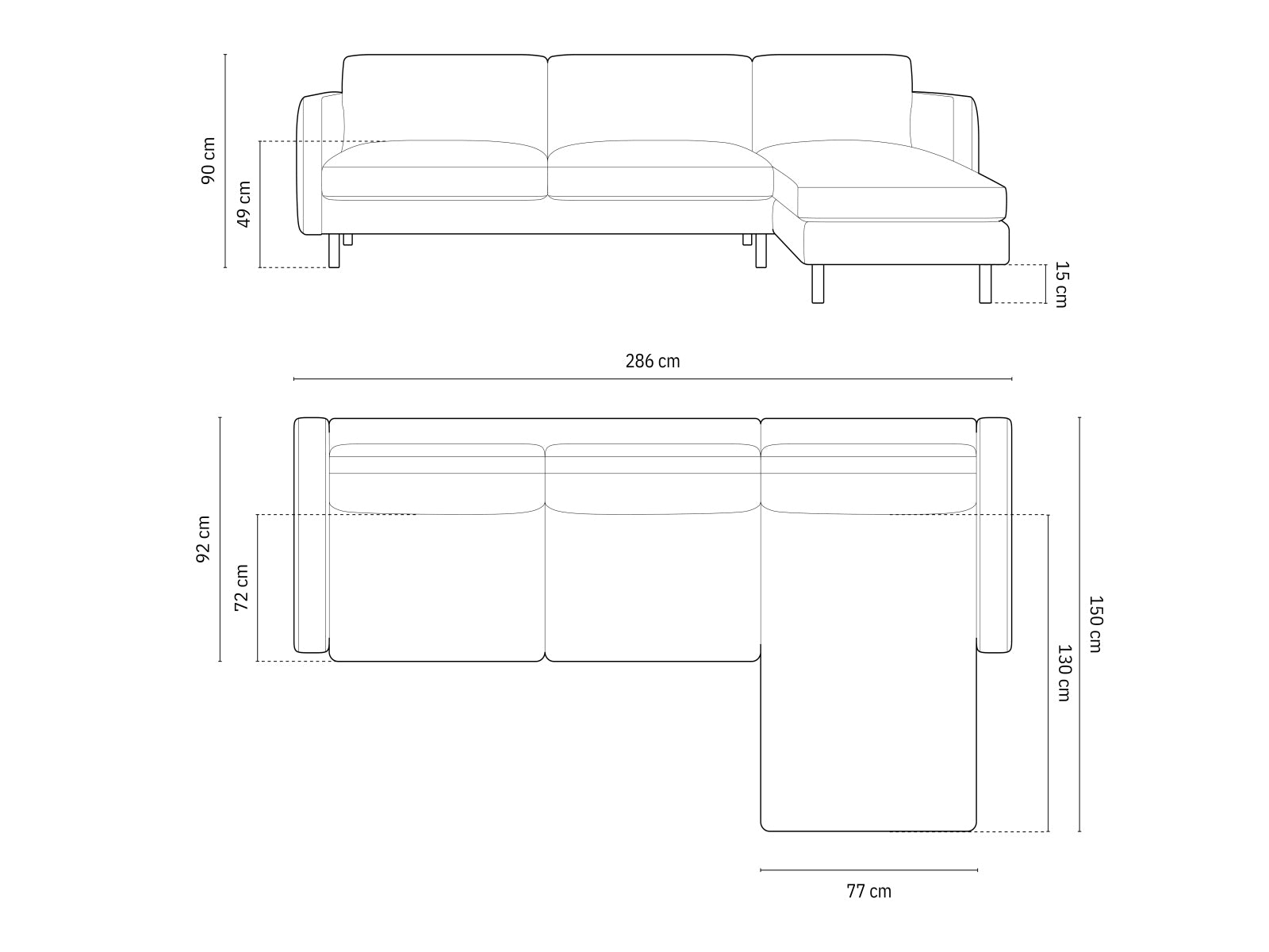 Erleben Sie das Eden Ecksofa rechts von Micadoni: Luxuriöses 4-Sitzer Sofa aus feinstem Velours, ideal für modernes Wohnen und höchsten Sitzkomfort.