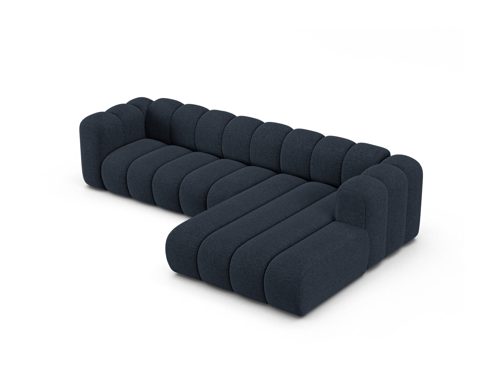 Elegantes, modernes Ecksofa von Micadoni in Navy Blue-Eden, ideal für stilvolle Wohnräume und gemütliche Abende mit Freunden.