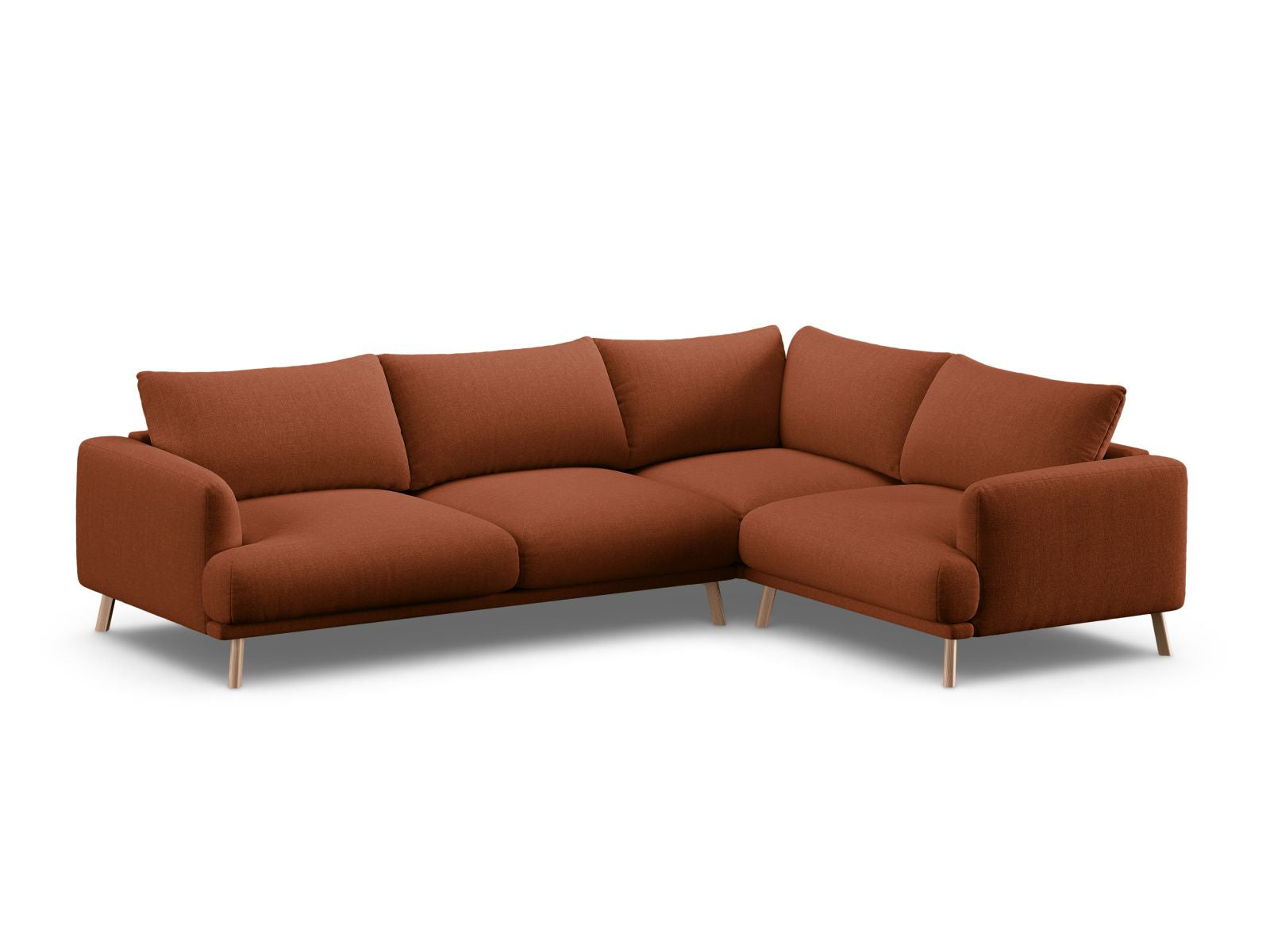Elegantes 4-Sitzer Ecksofa rechts Naomi in stilvollem Brick-Liberty Design, ideal für moderne Wohnräume und gemütliche Abende.