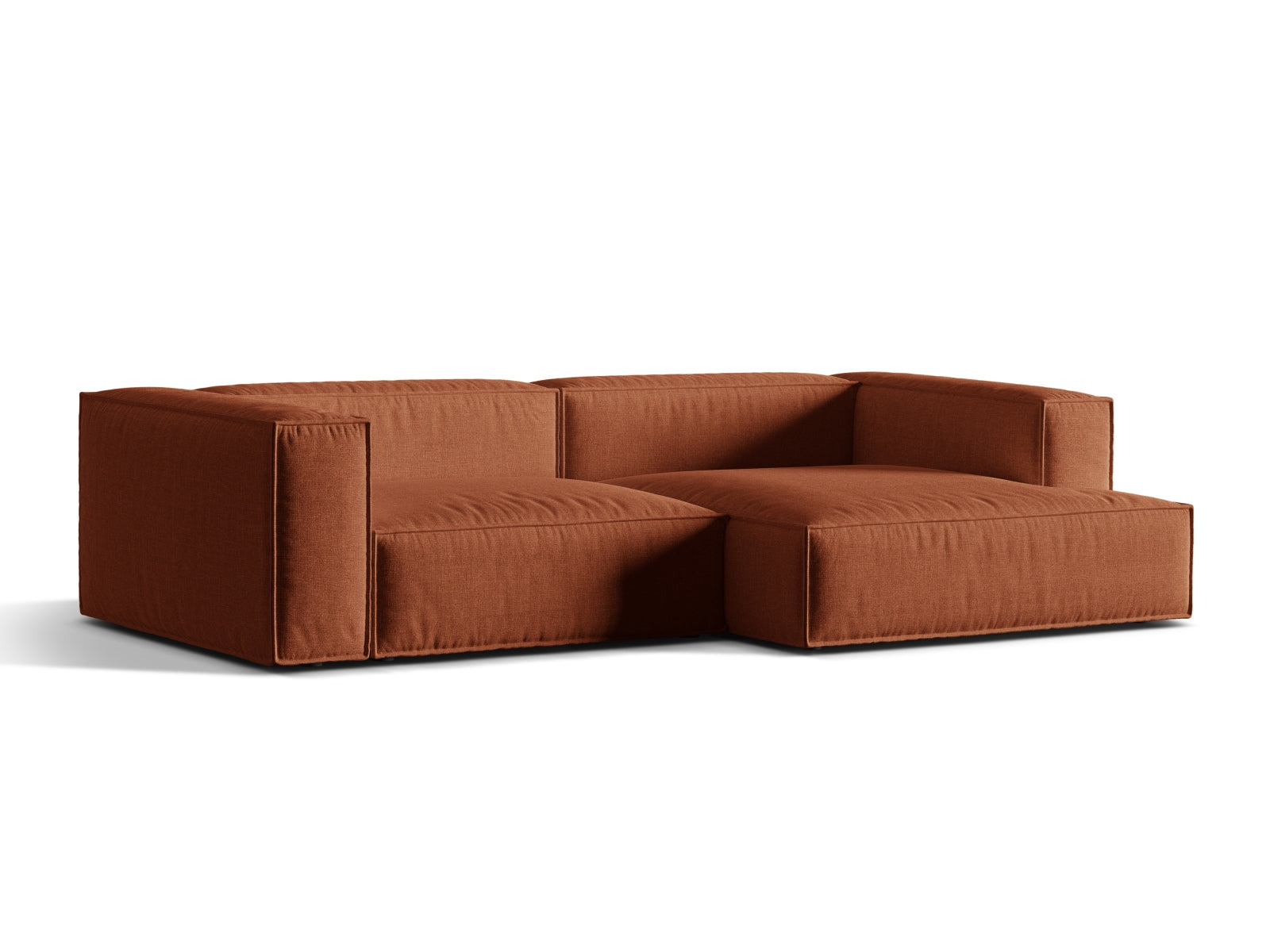 Elegantes 4-Sitzer Ecksofa rechts Nuria in stilvollem Brick-Liberty Design, ideal für moderne Wohnräume und gemütliche Abende.