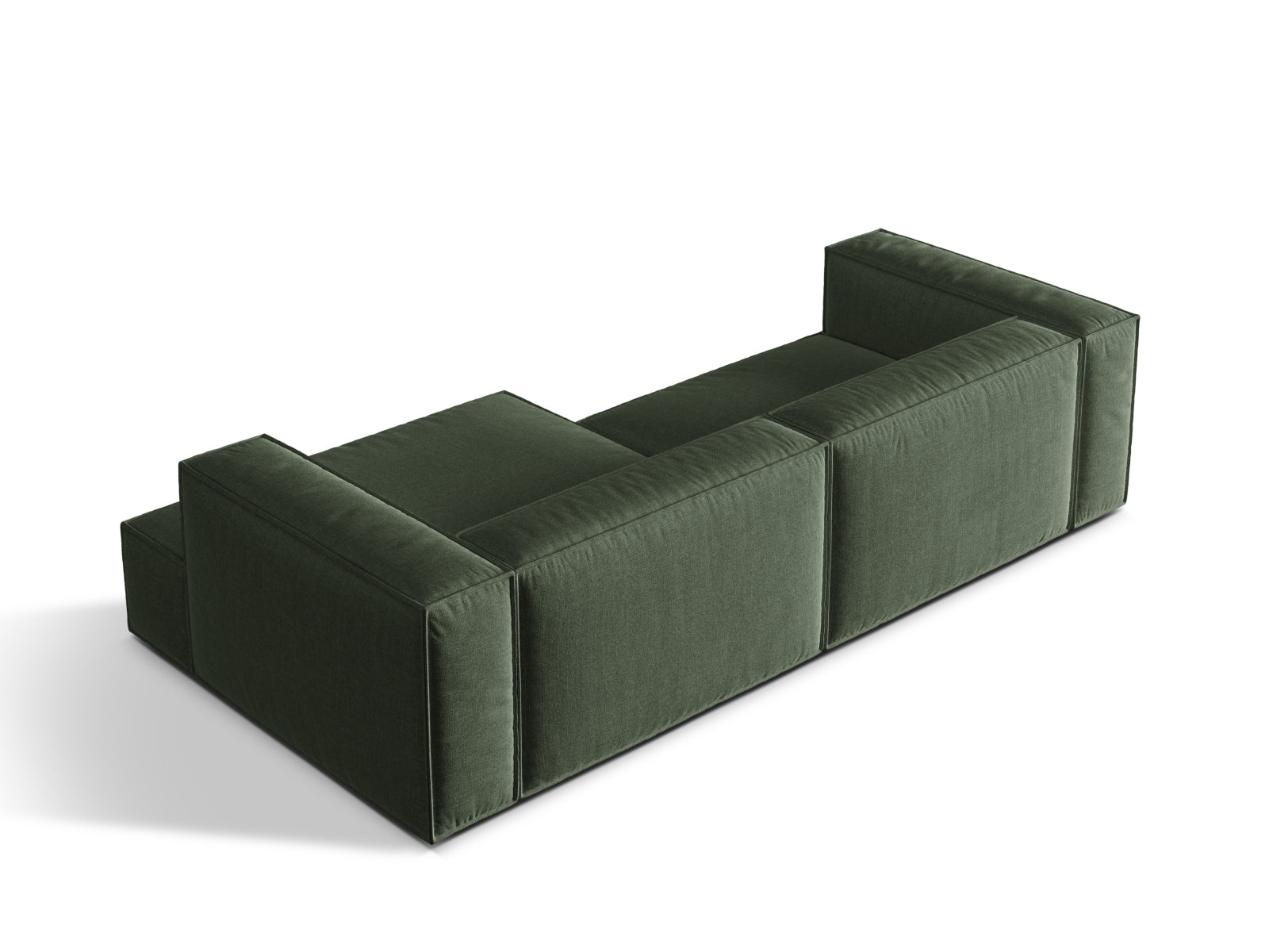 Stilvolles 4-Sitzer Ecksofa rechts Nuria in edlem Moss Green-Liberty, perfekt für entspannte Stunden und zeitgemäße Einrichtung.