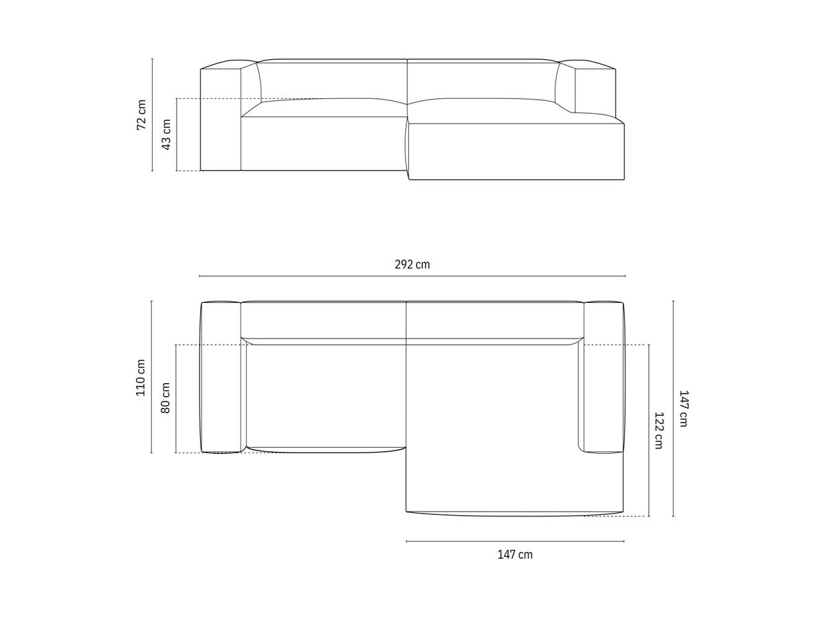 4-Sitzer Ecksofa rechts Nuria in Deep Petrol-Liberty präsentiert im Onlineshop von KAQTU Design AG. Ecksofa rechts ist von Micadoni