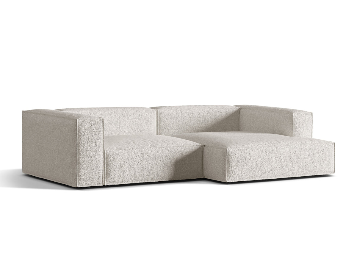 Nuria Boucle Modular Ecksofa rechts 4 Sitzer in Grey Beige Melange-Monet präsentiert im Onlineshop von KAQTU Design AG. L-Sofa rechts ist von Micadoni