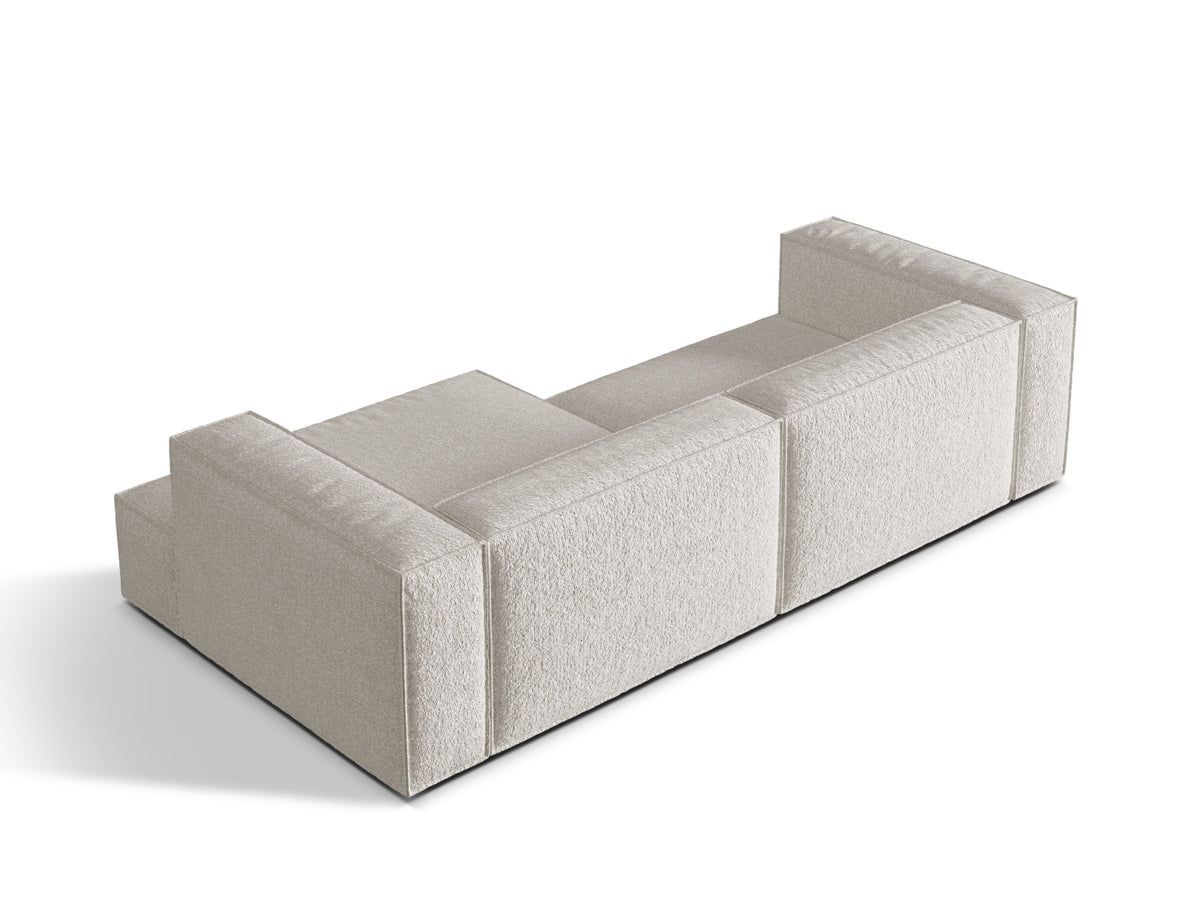 Nuria Boucle Modular Ecksofa rechts 4 Sitzer in Grey Beige Melange-Monet präsentiert im Onlineshop von KAQTU Design AG. L-Sofa rechts ist von Micadoni