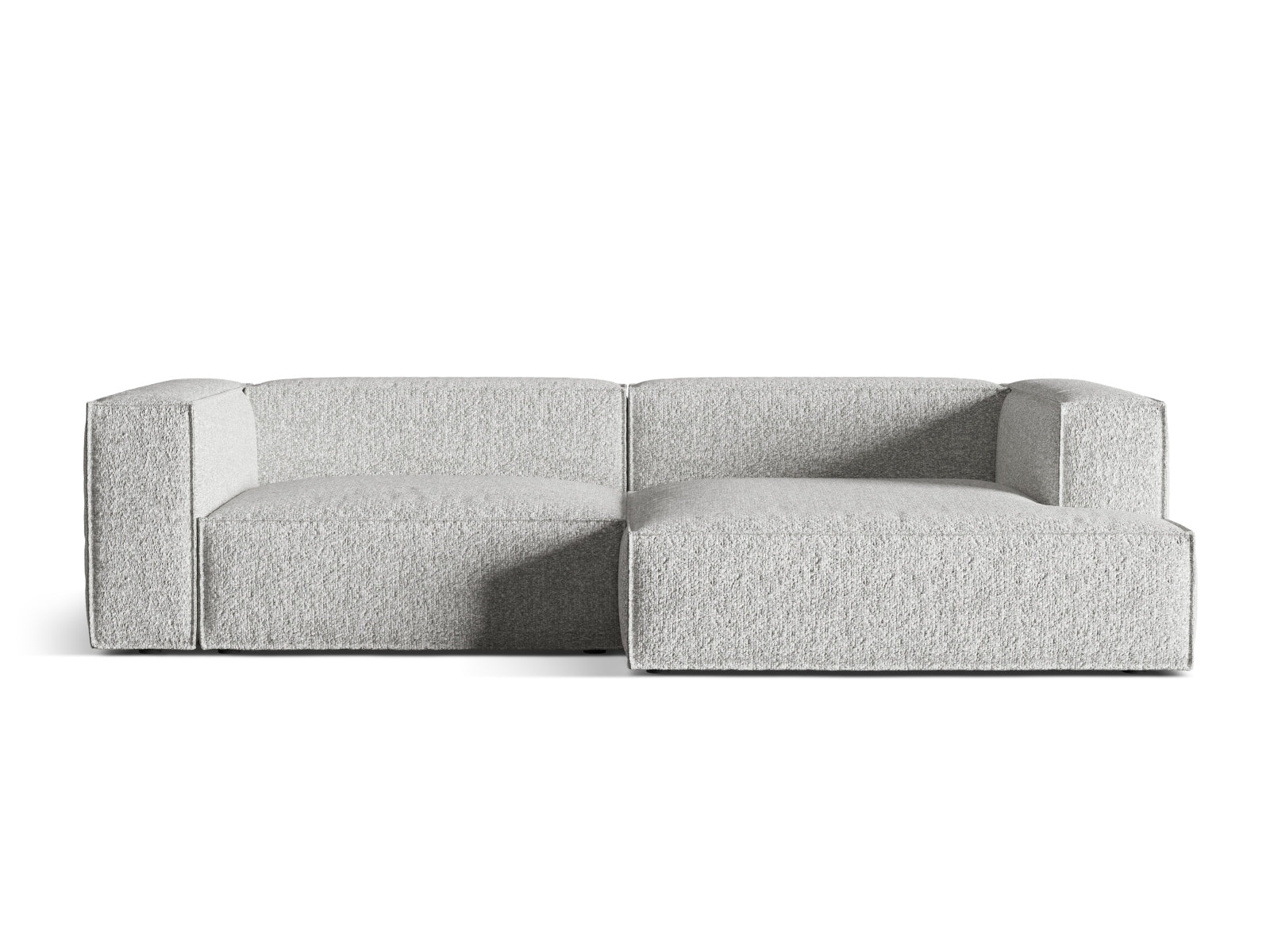 Nuria Boucle Modular Ecksofa rechts 4 Sitzer in Silver präsentiert im Onlineshop von KAQTU Design AG. Ecksofa rechts ist von Micadoni