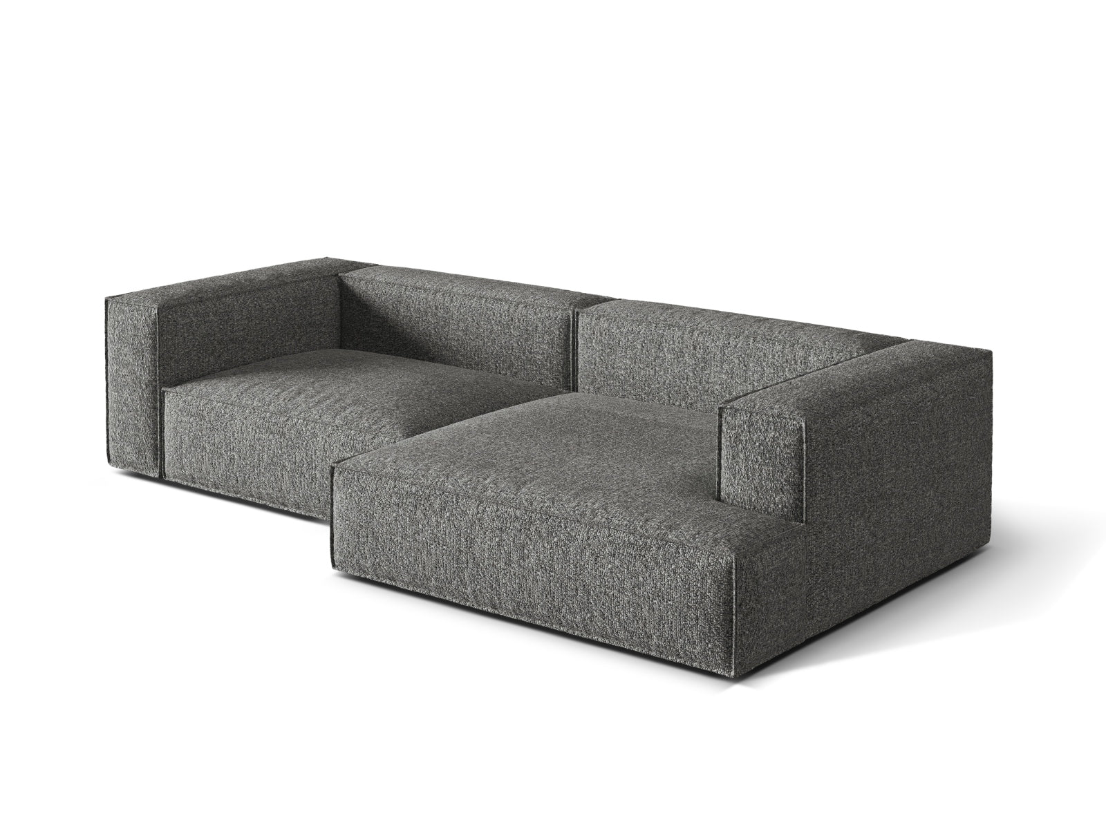 Nuria Boucle Modular Ecksofa rechts 4 Sitzer in Graphite-Monet präsentiert im Onlineshop von KAQTU Design AG. L-Sofa rechts ist von Micadoni