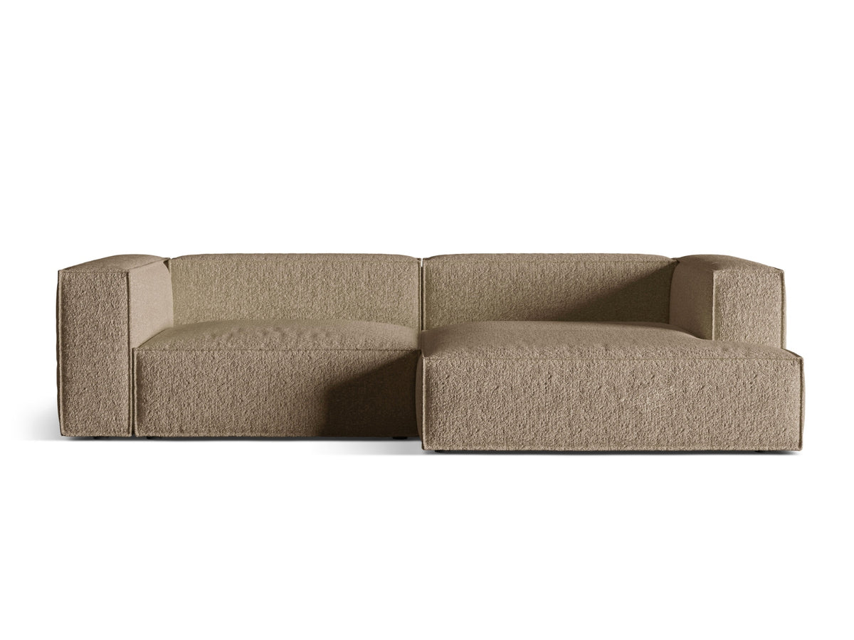 Nuria Boucle Modular Ecksofa rechts 4 Sitzer in Cappuccino-Monet präsentiert im Onlineshop von KAQTU Design AG. L-Sofa rechts ist von Micadoni