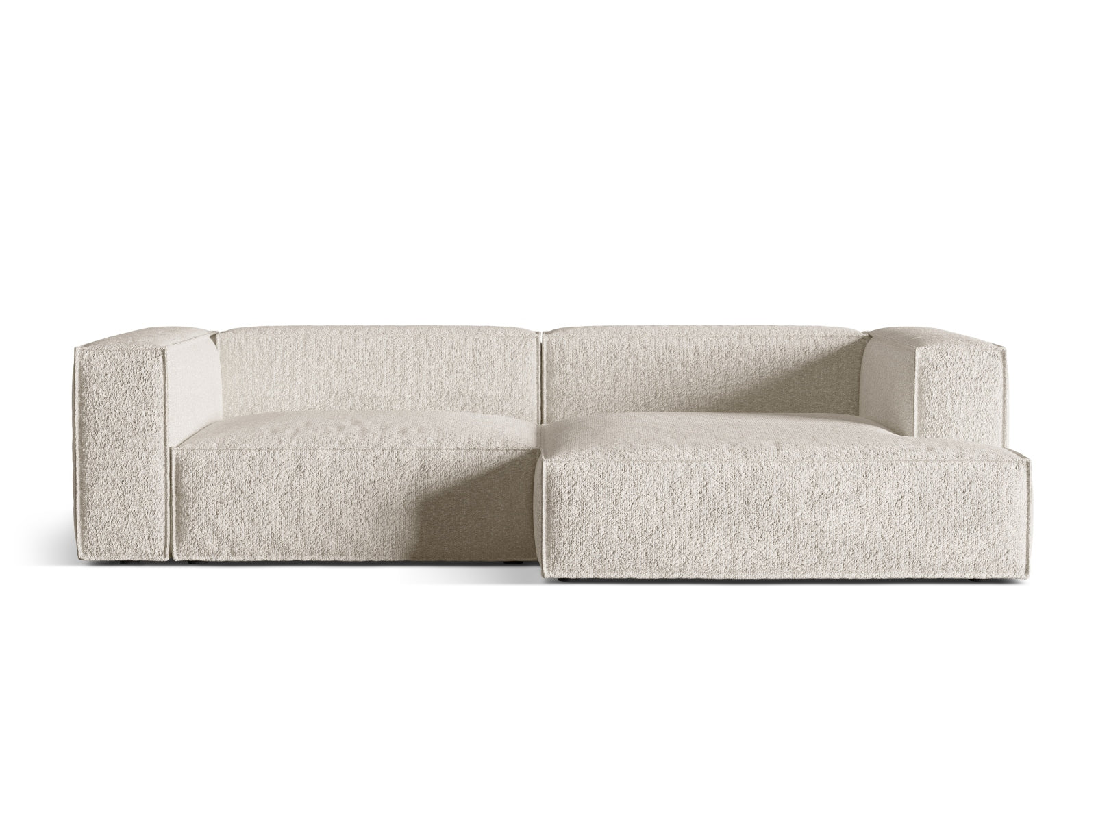 Nuria Boucle Modular Ecksofa rechts 4 Sitzer in Beige präsentiert im Onlineshop von KAQTU Design AG. Ecksofa rechts ist von Micadoni