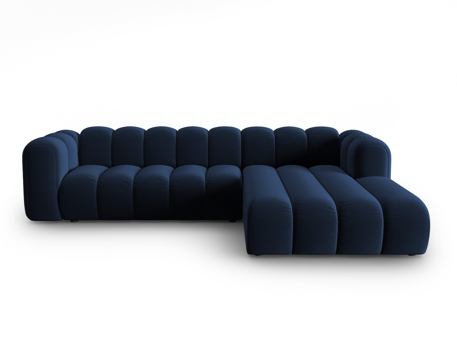 Lupine Velour modulares Ecksofa rechts 4 Sitzer in Royal Blue-Salvador präsentiert im Onlineshop von KAQTU Design AG. L-Sofa rechts ist von Micadoni
