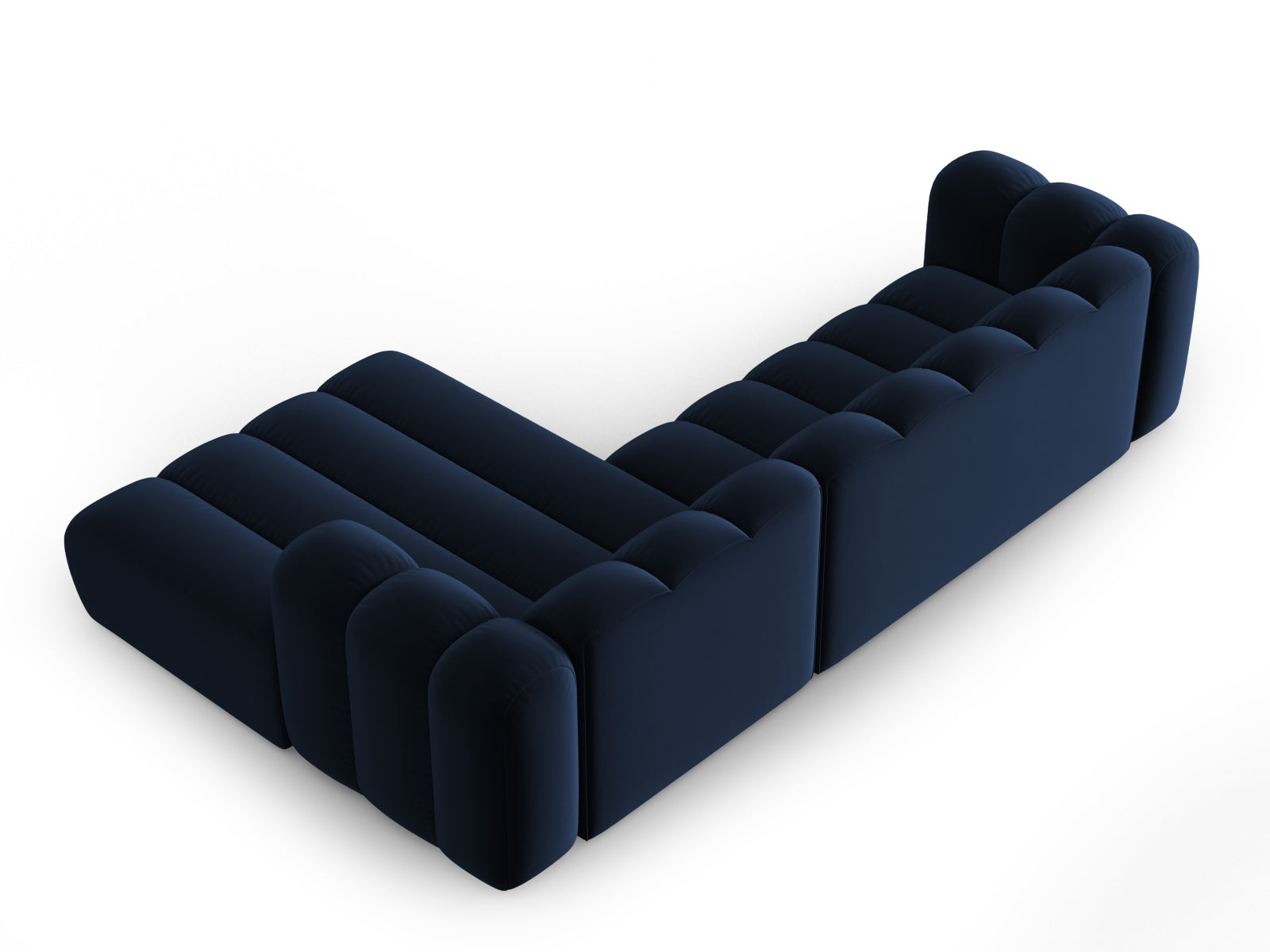 Lupine Velour modulares Ecksofa rechts 4 Sitzer in Royal Blue-Salvador präsentiert im Onlineshop von KAQTU Design AG. L-Sofa rechts ist von Micadoni