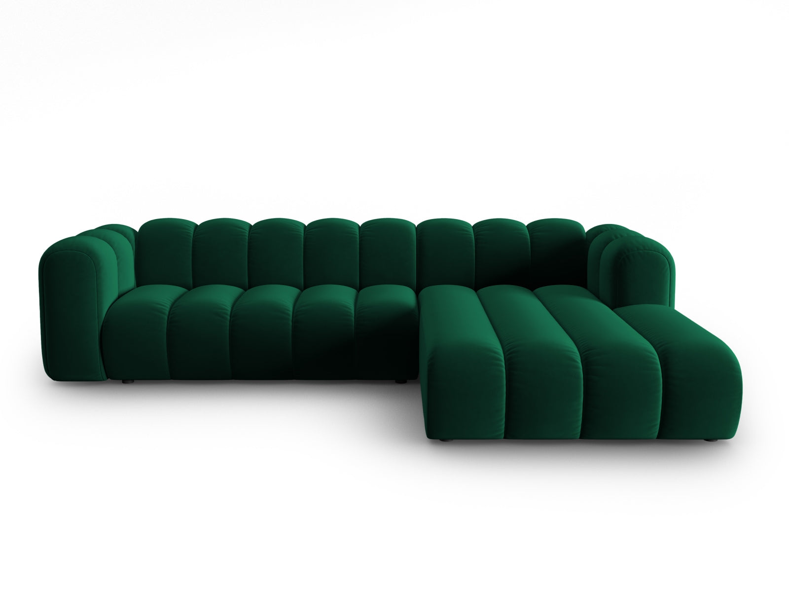Lupine Velour modulares Ecksofa rechts 4 Sitzer in Bottle Green präsentiert im Onlineshop von KAQTU Design AG. Ecksofa rechts ist von Micadoni