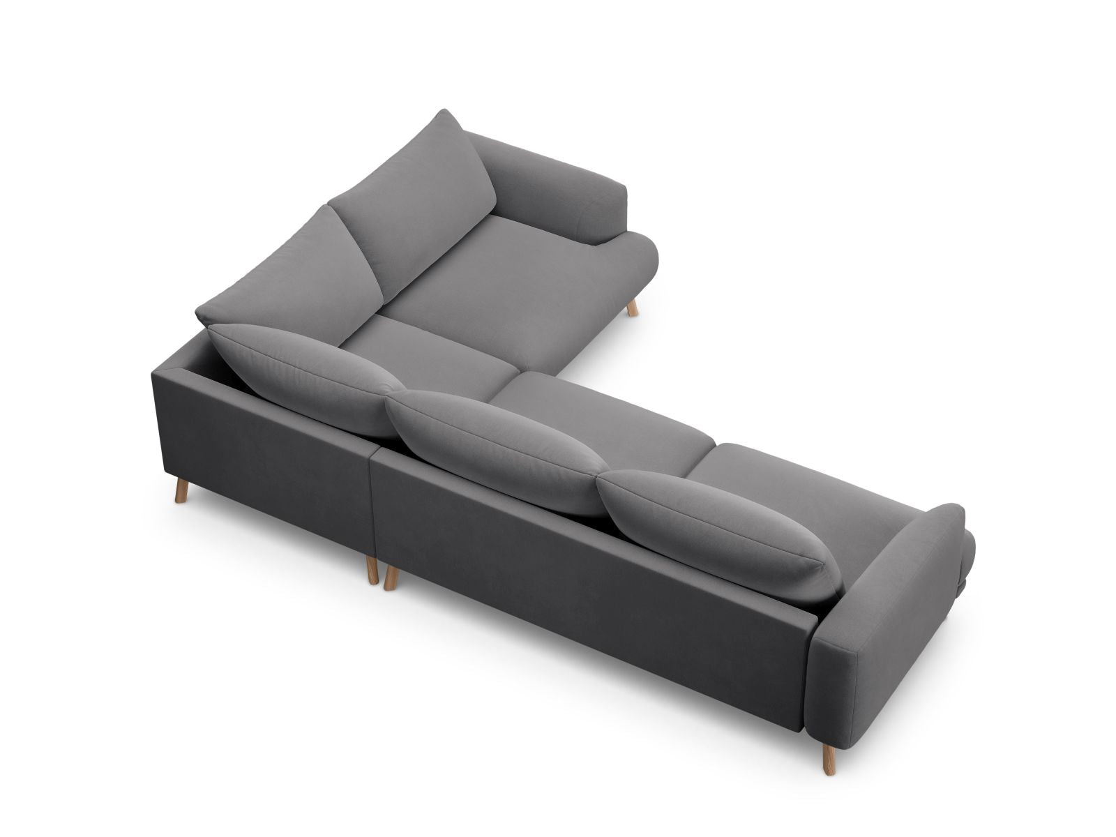 Elegantes 4-Sitzer Ecksofa rechts Naomi in modernem Design, ideal für komfortable Wohnräume und gesellige Stunden, erhältlich bei Micadoni.
