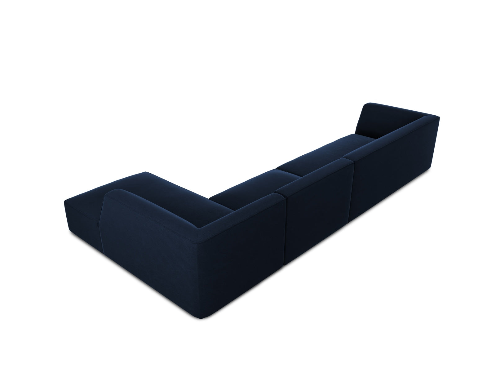 Modulares Ecksofa in edlem Ruby Velour, 5-Sitzer, rechtsseitig, ideal für moderne Wohnkonzepte und gemütliche Stunden.