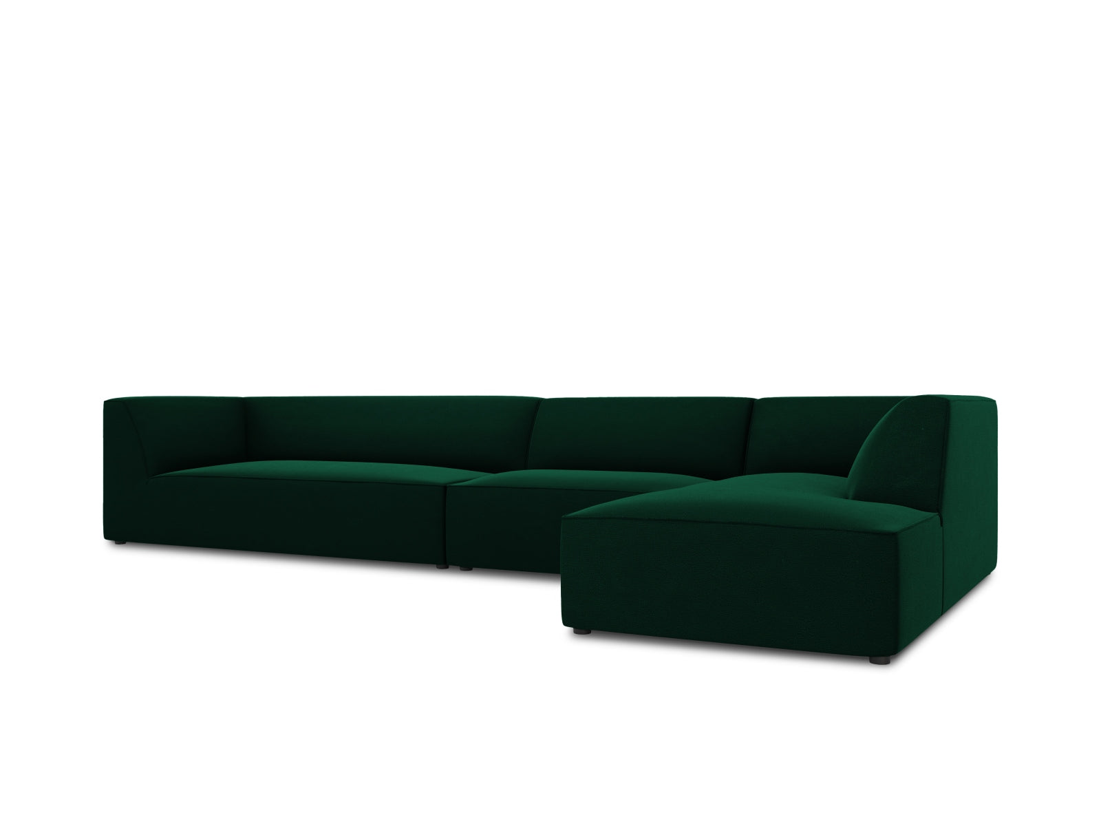 Stilvolles, modulares Ecksofa in edlem Ruby Velour, 5-Sitzer, rechtsseitig, perfekt für moderne Wohnkonzepte von Micadoni.