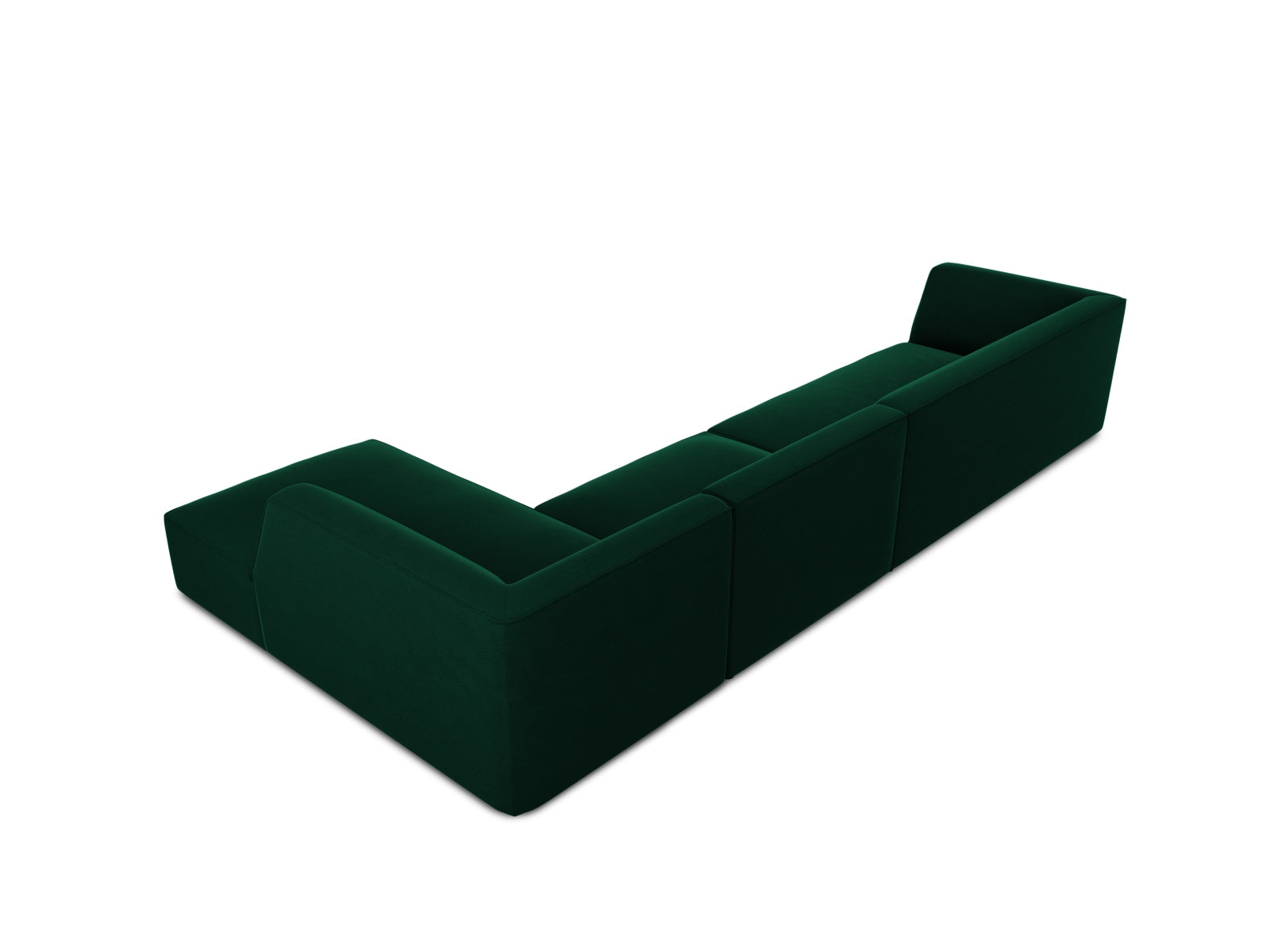 Modulares Ecksofa in edlem Ruby Velour, 5-Sitzer, rechtsseitig, perfekt für moderne und komfortable Wohnlandschaften von Micadoni.