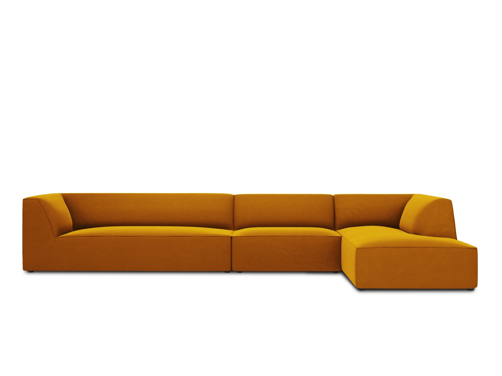 Ruby Velour modulares Ecksofa rechts 5 Sitzer in Yellow-Salvador präsentiert im Onlineshop von KAQTU Design AG. L-Sofa rechts ist von Micadoni