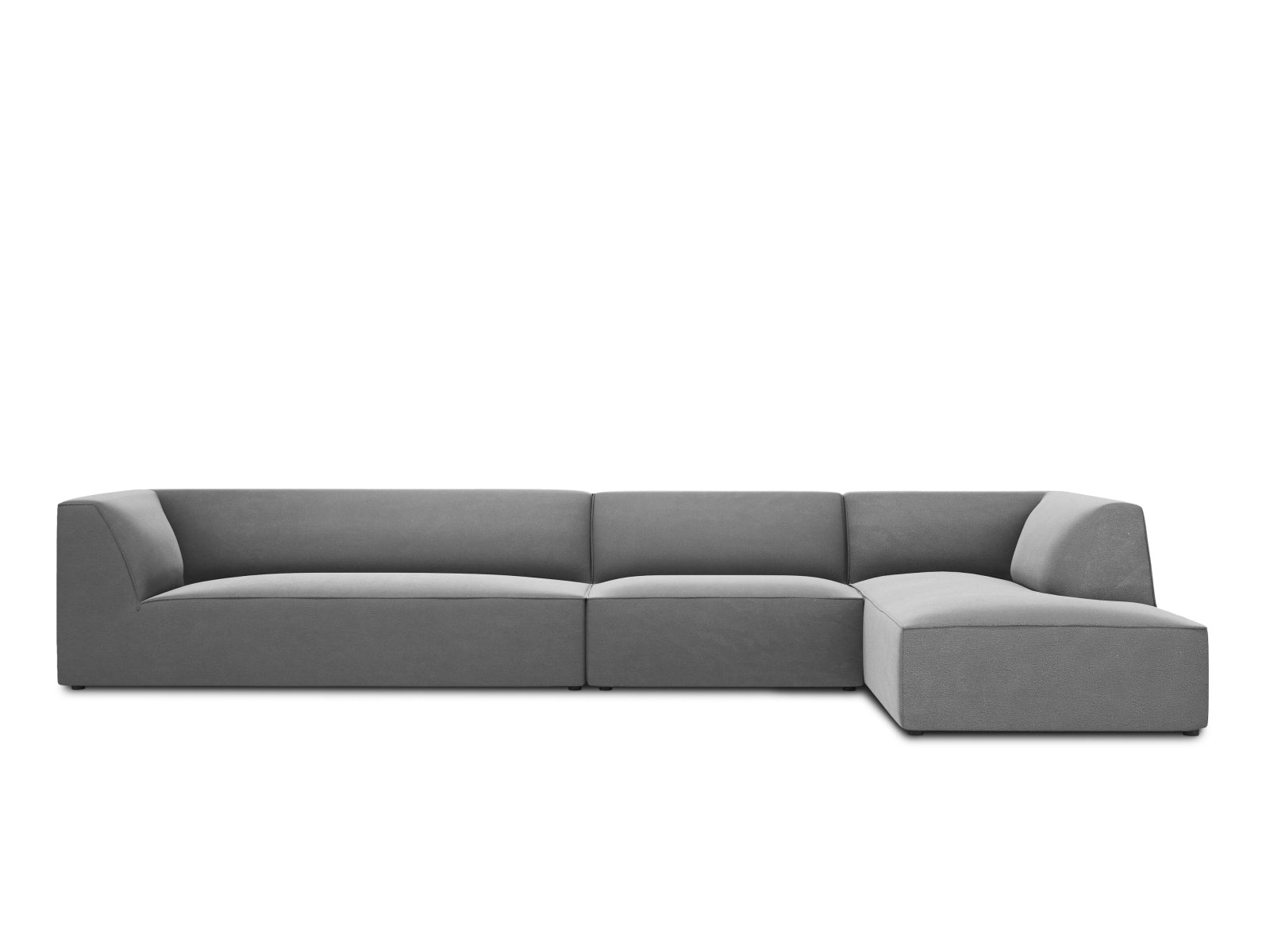 Ruby Velour modulares Ecksofa rechts 5 Sitzer in Grey-Salvador präsentiert im Onlineshop von KAQTU Design AG. L-Sofa rechts ist von Micadoni