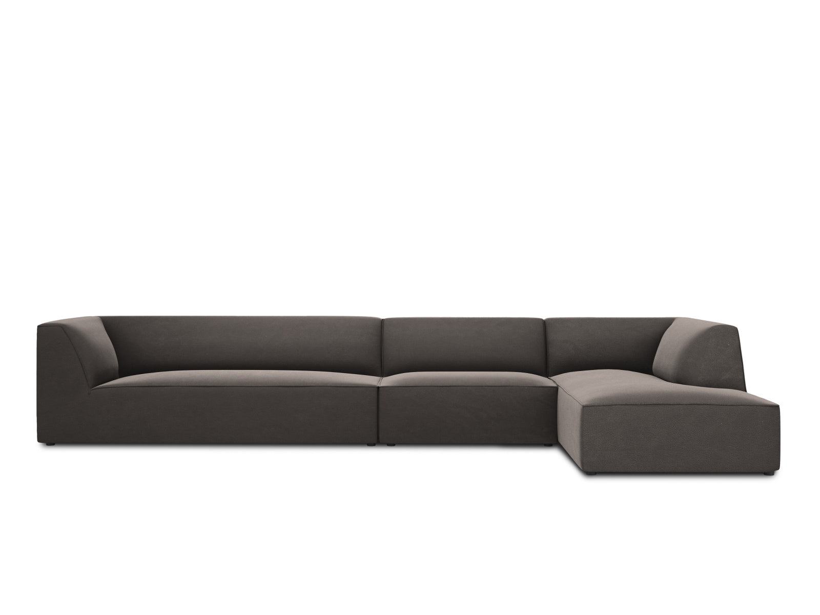 Ruby Velour modulares Ecksofa rechts 5 Sitzer in Dark Grey-Salvador präsentiert im Onlineshop von KAQTU Design AG. L-Sofa rechts ist von Micadoni