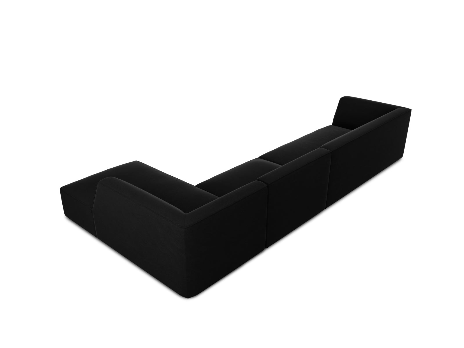 Stilvolles, flexibles Ecksofa in edlem Ruby Velour, 5-Sitzer, rechtsseitig, perfekt für zeitgemäße Wohnkonzepte von Micadoni.