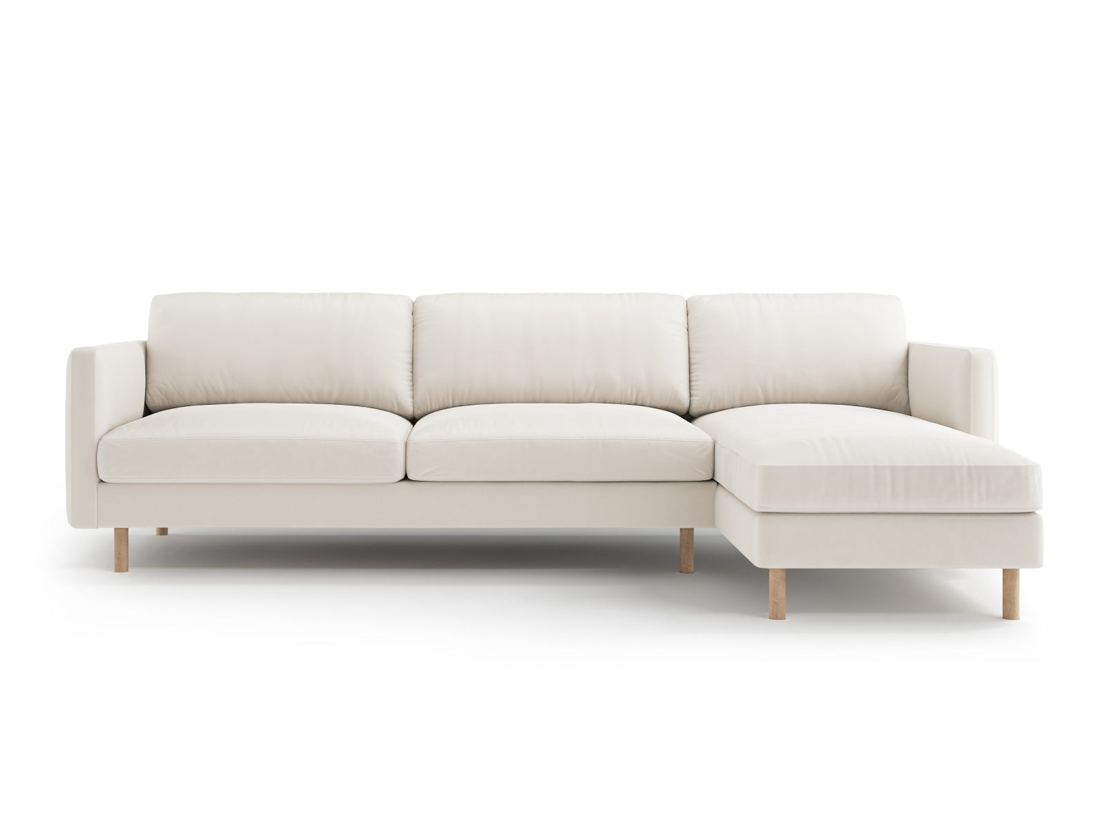 Eden Velour Ecksofa rechts 4 Sitzer in Beige-Paris präsentiert im Onlineshop von KAQTU Design AG. Ecksofa rechts ist von Micadoni
