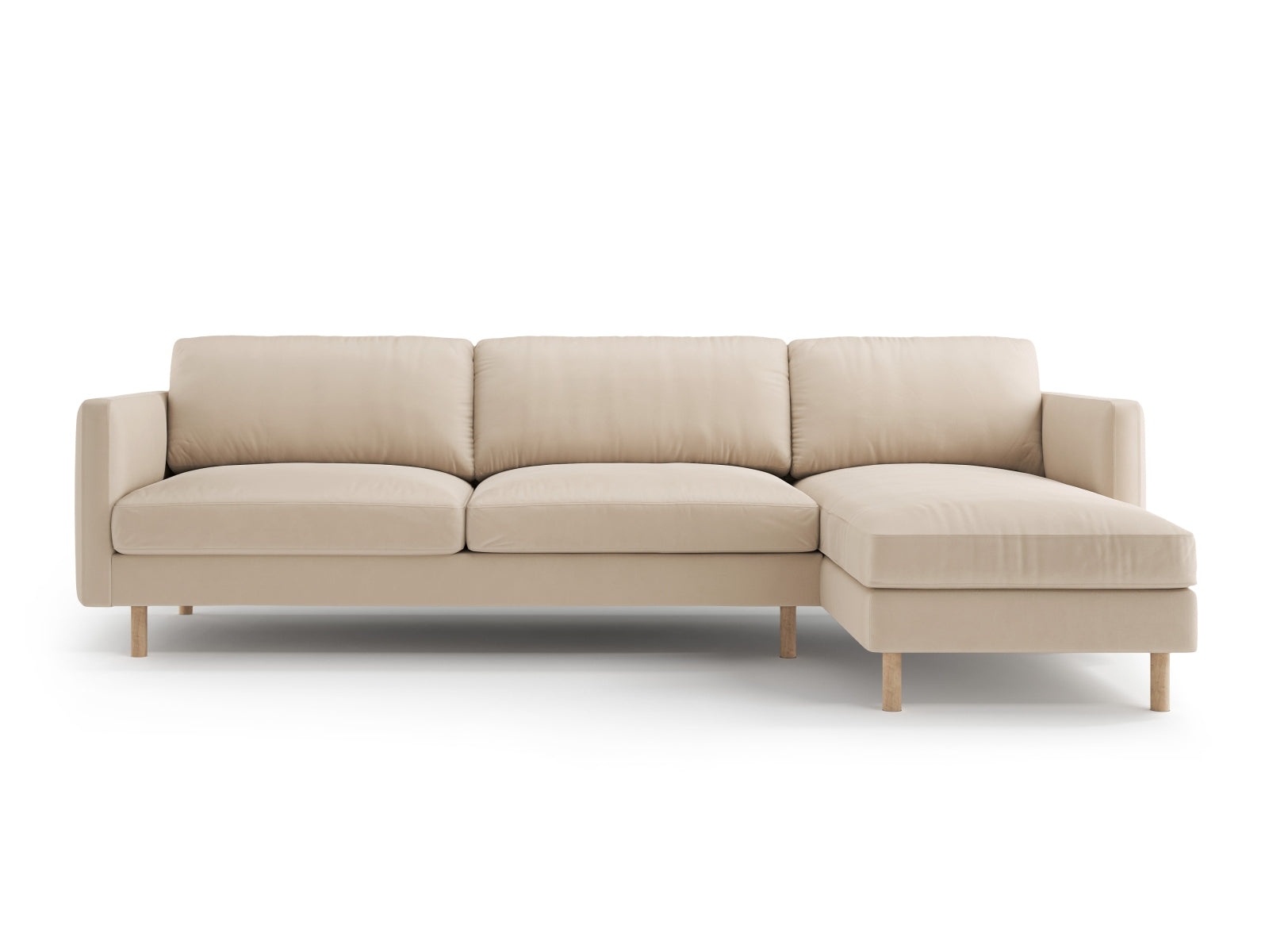 Eden Velour Ecksofa rechts 4 Sitzer in Nude-Paris präsentiert im Onlineshop von KAQTU Design AG. Ecksofa rechts ist von Micadoni