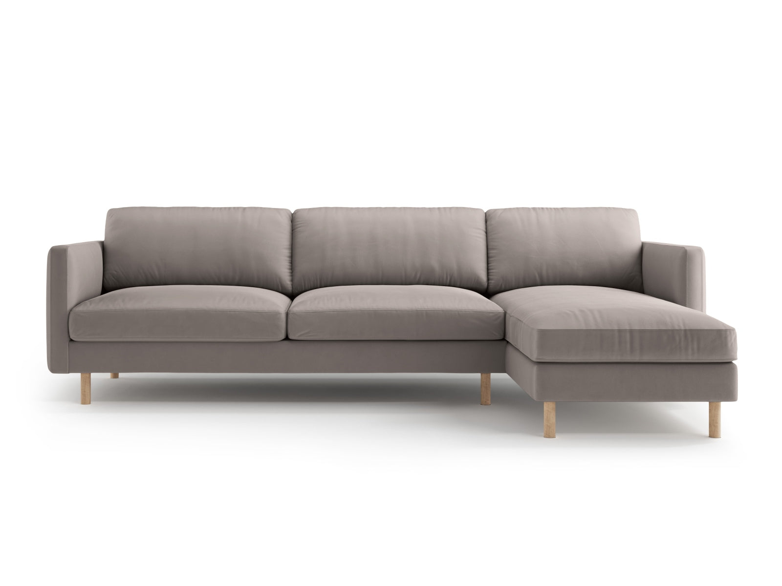 Eden Velour Ecksofa rechts 4 Sitzer in Warm grey-Paris präsentiert im Onlineshop von KAQTU Design AG. Ecksofa rechts ist von Micadoni