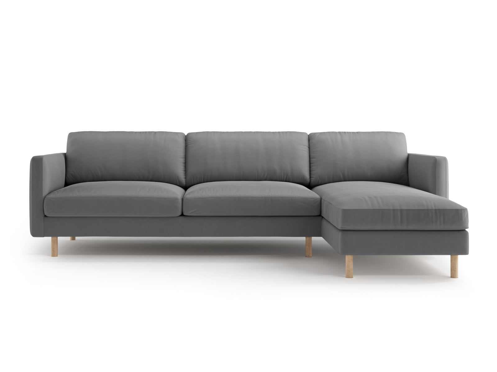 Eden Velour Ecksofa rechts 4 Sitzer in Grey-Paris präsentiert im Onlineshop von KAQTU Design AG. Ecksofa rechts ist von Micadoni