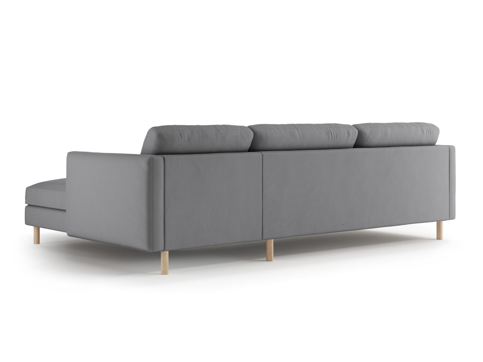 Gemütliches Eden Velour Ecksofa rechts, 4-Sitzer mit weichem Bezug, perfekt für entspannte Abende und stilvolle Einrichtung.
