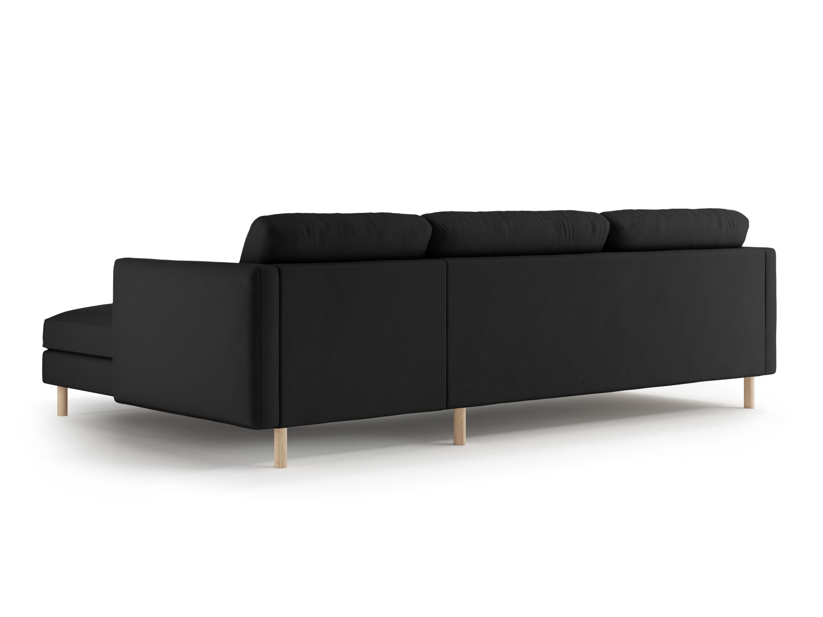 Gemütliches Eden Velour Ecksofa rechts, 4-Sitzer mit weichem Bezug, perfekt für entspannte Abende und stilvolle Einrichtung.