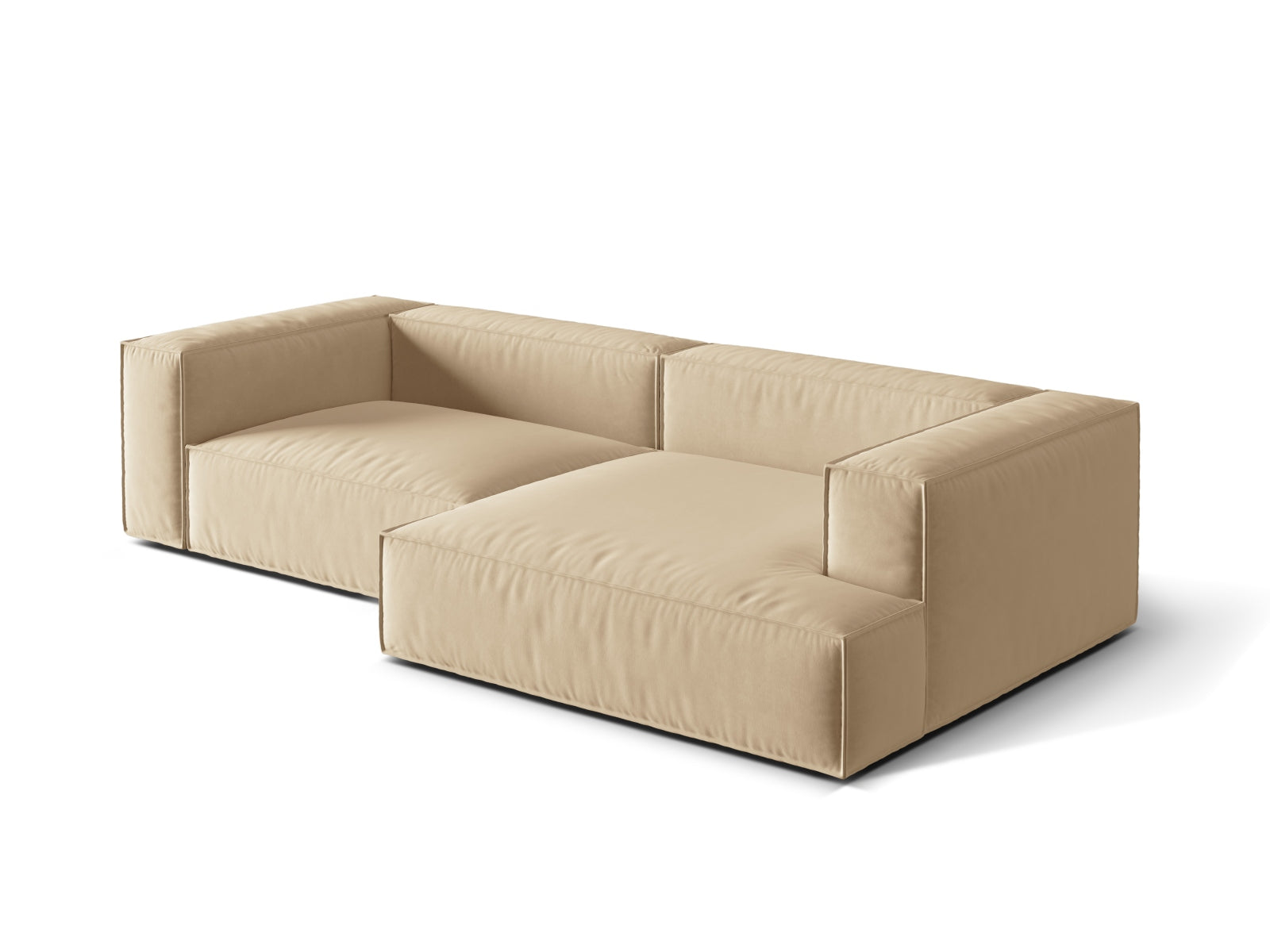 Entdecken Sie das elegante Nuria Velour Modular Ecksofa rechts 4 Sitzer von Micadoni – ideal für zeitgemässe Wohnräume und höchsten Sitzkomfort.