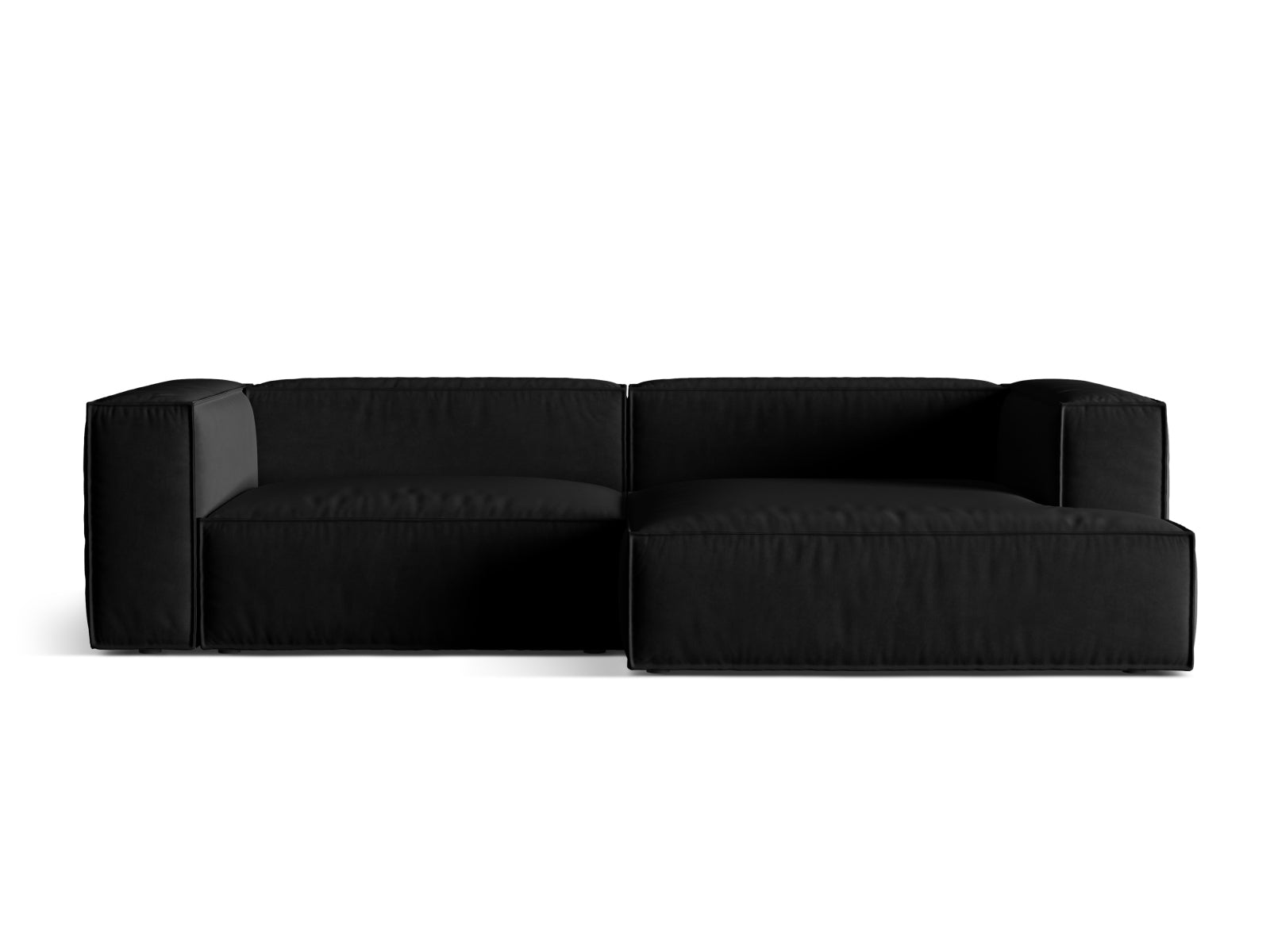 Nuria Velour Modular Ecksofa rechts 4 Sitzer in Black präsentiert im Onlineshop von KAQTU Design AG. Ecksofa rechts ist von Micadoni