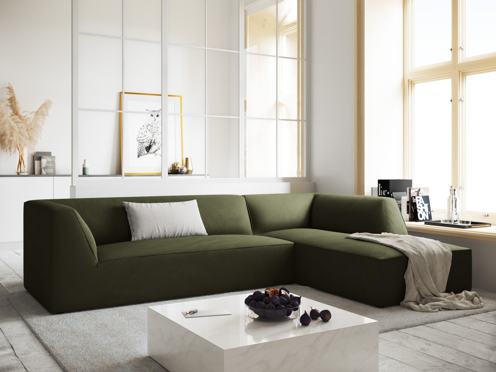 Entdecken Sie das Ruby Ecksofa rechts 4 Sitzer von Micadoni – stilvolles Design, modular anpassbar und perfekt für Ihr modernes Wohnzimmer.