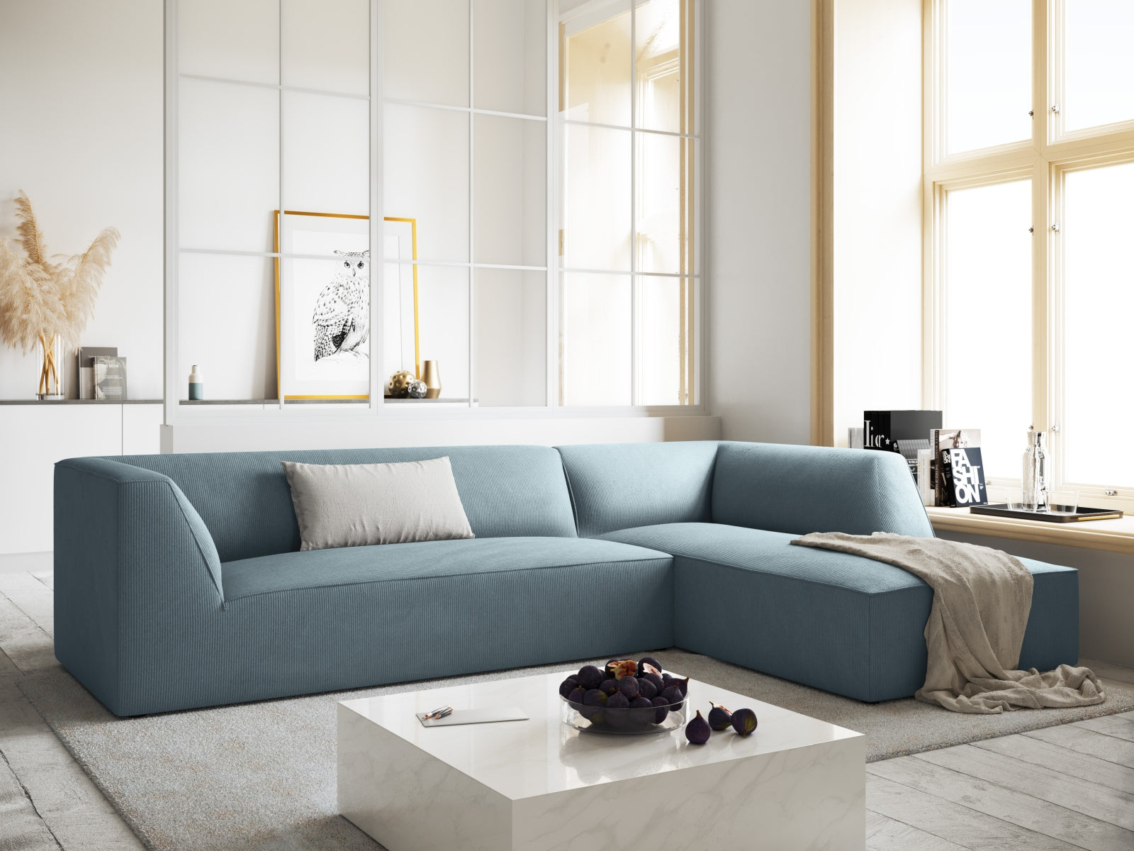 Entdecken Sie das Ruby Ecksofa rechts 4 Sitzer von Micadoni – stilvolles Design, modular und komfortabel für Ihr modernes Wohnzimmer.