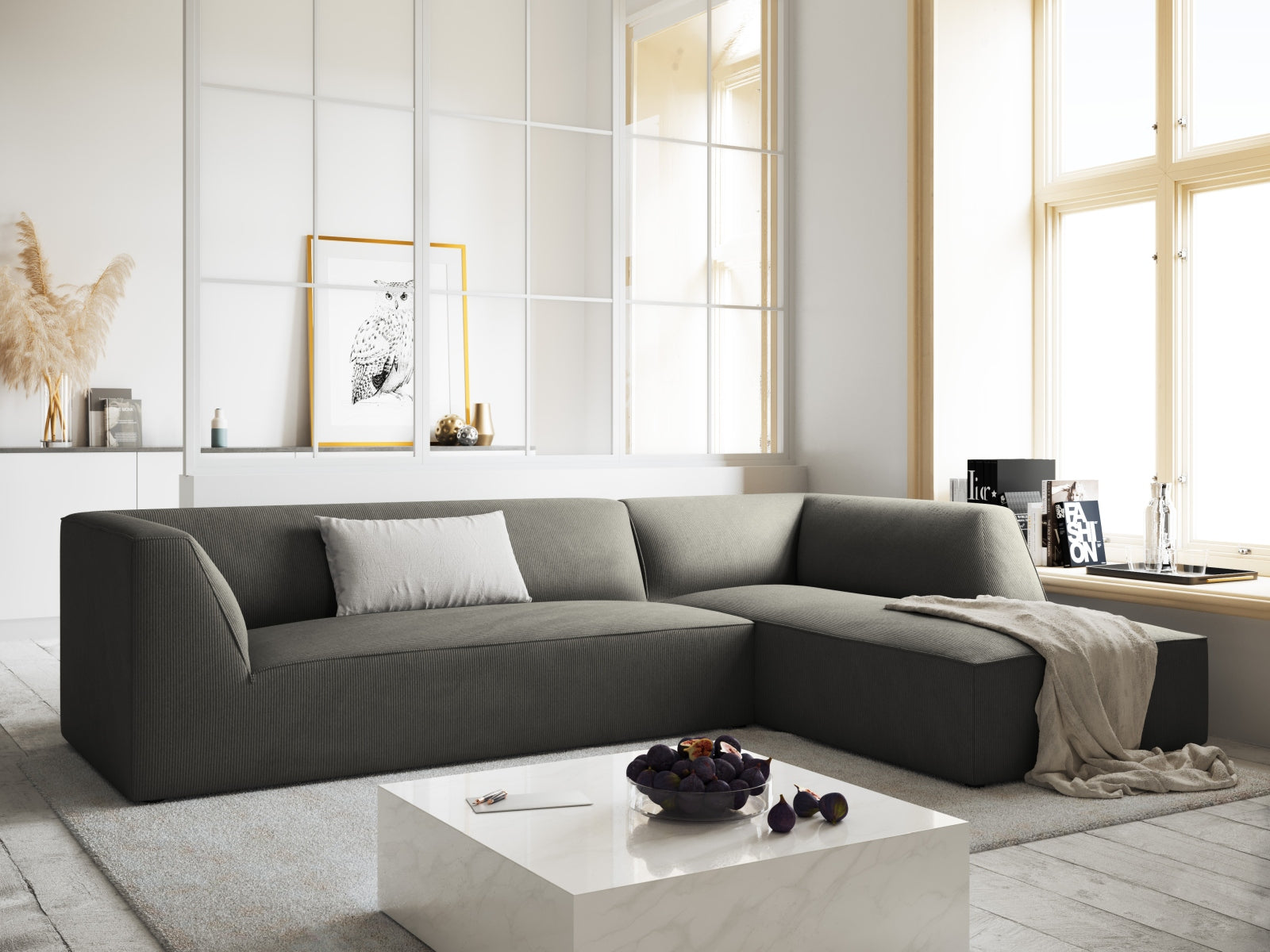 Entdecken Sie das Ruby Ecksofa rechts 4 Sitzer von Micadoni – stilvolles Design, modular und komfortabel für Ihr modernes Wohnzimmer.