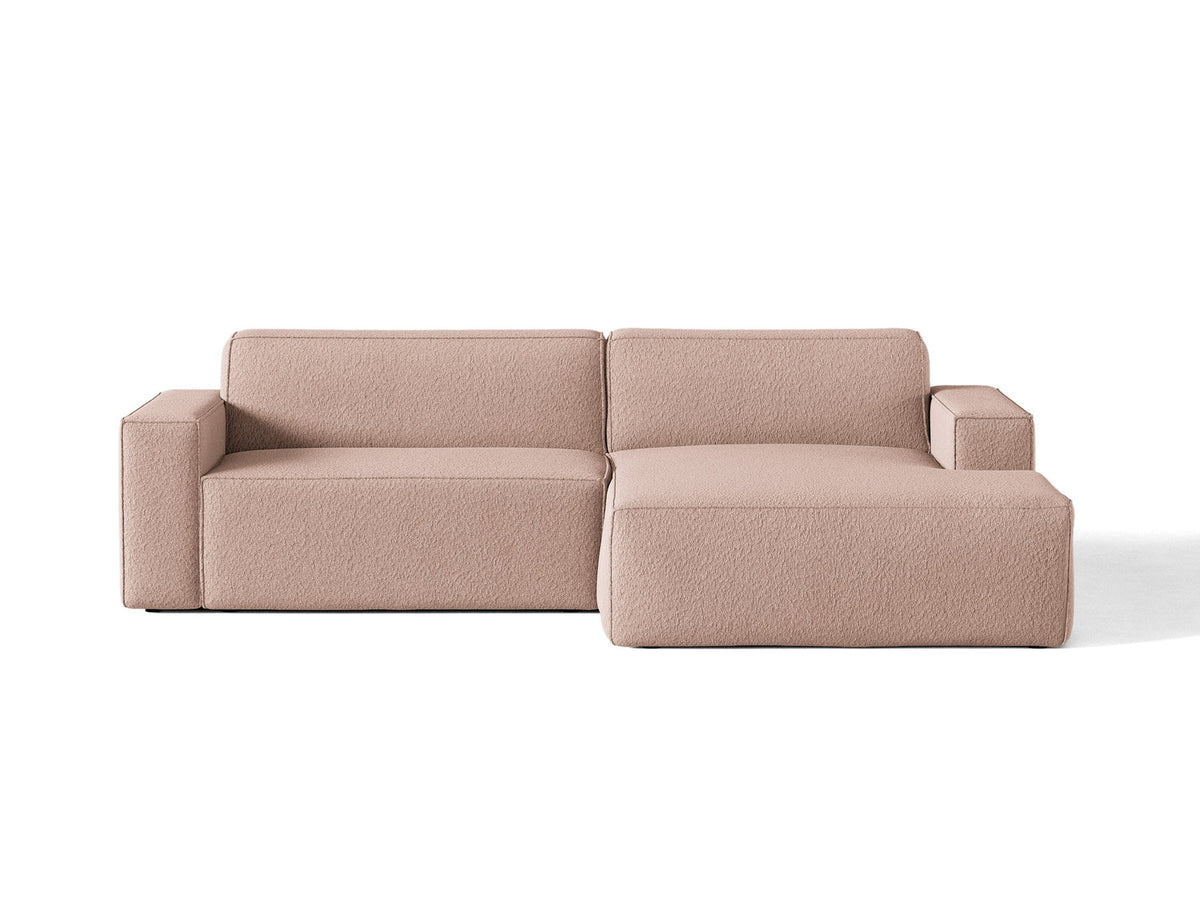 Jodie Boucle modulares Ecksofa rechts 3 Sitzer in Powder Pink-Baloo präsentiert im Onlineshop von KAQTU Design AG. L-Sofa rechts ist von Micadoni