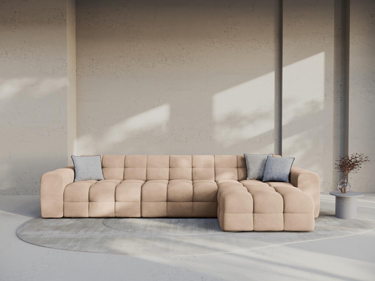 Entdecken Sie das Kendal Velour Ecksofa rechts 5 Sitzer von Micadoni – stilvolles Design, grosszügige Sitzmöglichkeiten und höchsten Komfort für Ihr Zuhause.