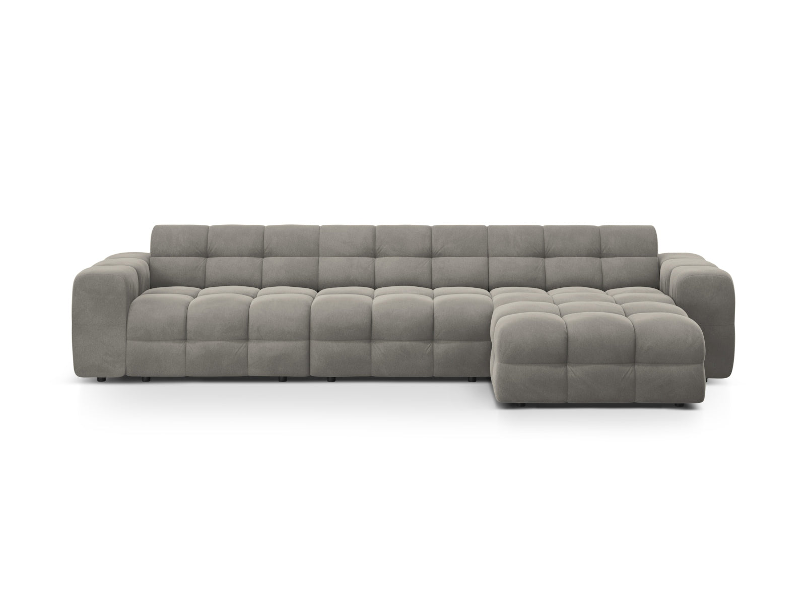 Kendal Velour Ecksofa rechts 5 Sitzer in Dark Grey präsentiert im Onlineshop von KAQTU Design AG. Ecksofa rechts ist von Micadoni
