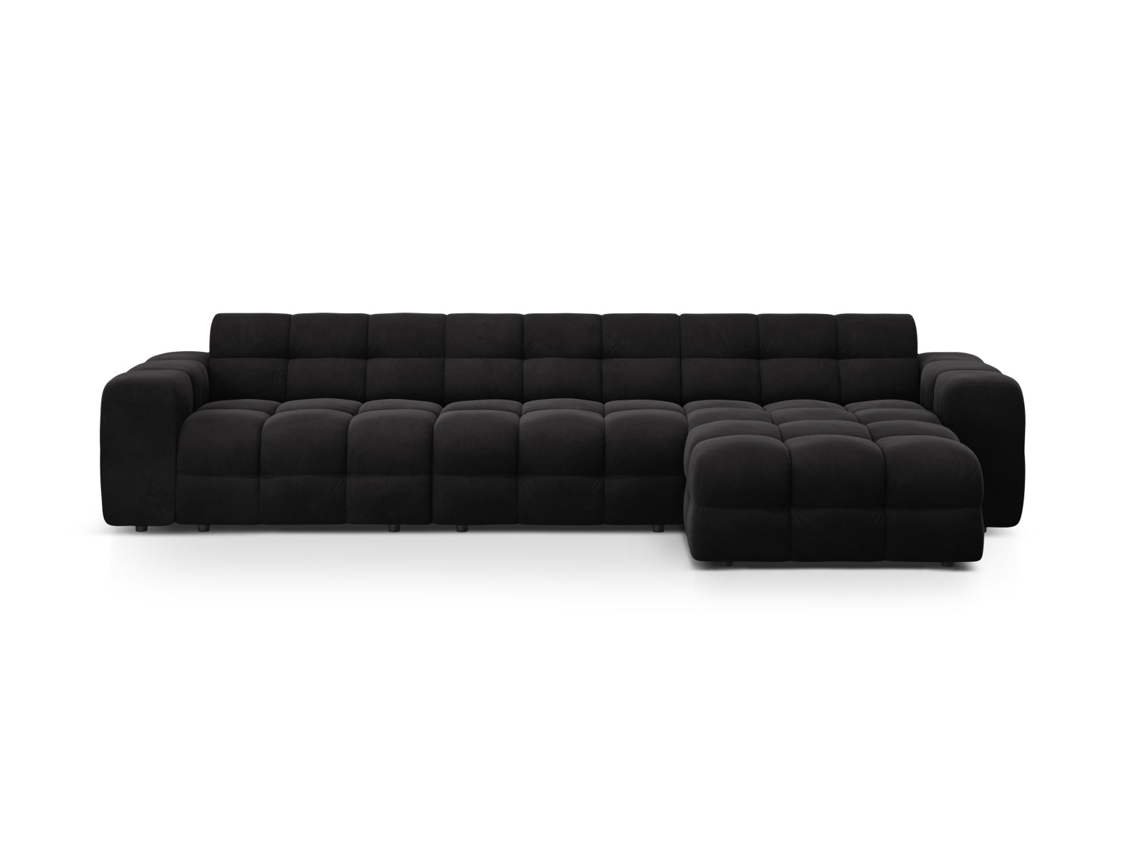 Kendal Velour Ecksofa rechts 5 Sitzer in Black präsentiert im Onlineshop von KAQTU Design AG. Ecksofa rechts ist von Micadoni