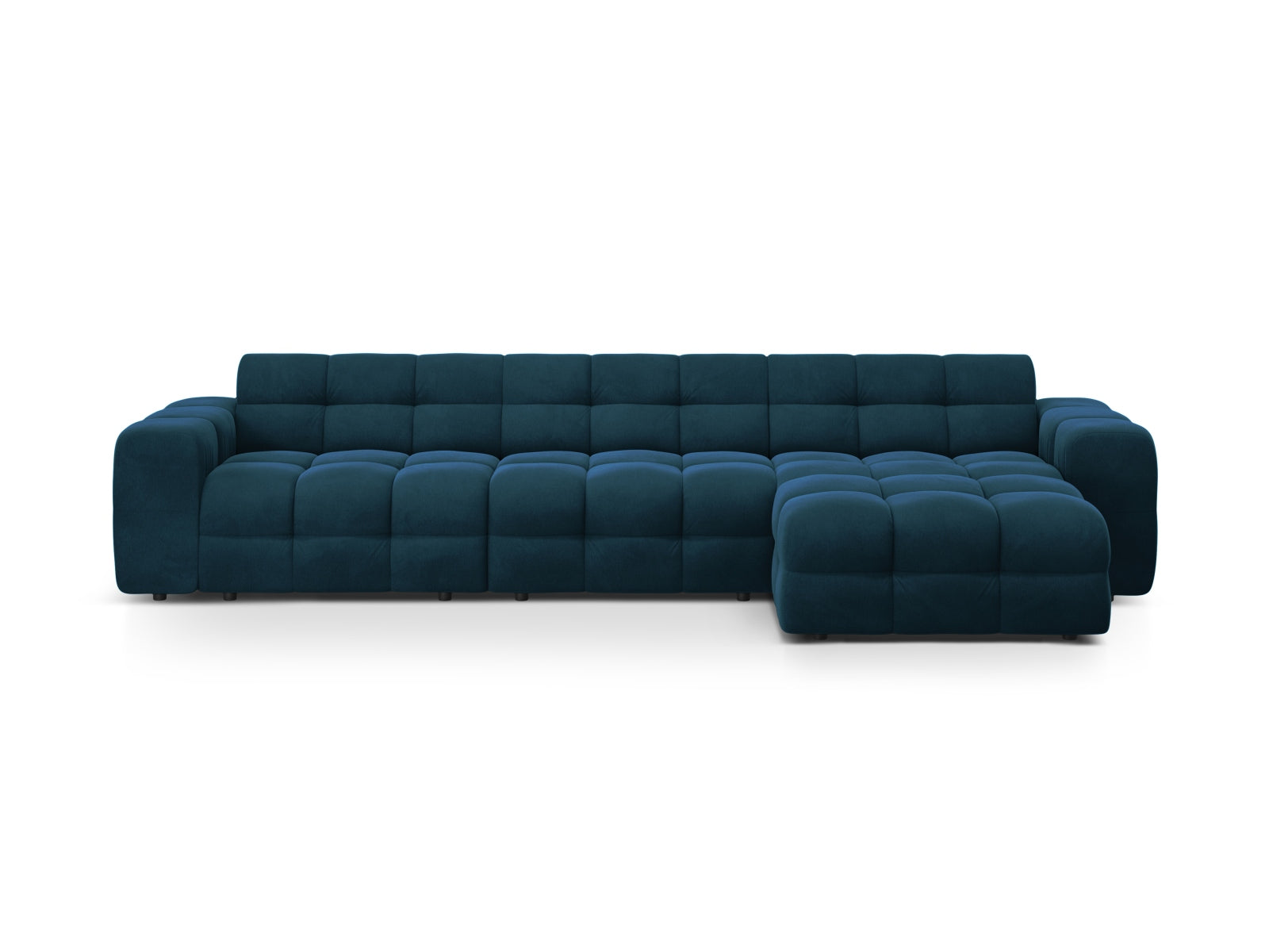 Kendal Velour Ecksofa rechts 5 Sitzer in Navy Blue präsentiert im Onlineshop von KAQTU Design AG. Ecksofa rechts ist von Micadoni