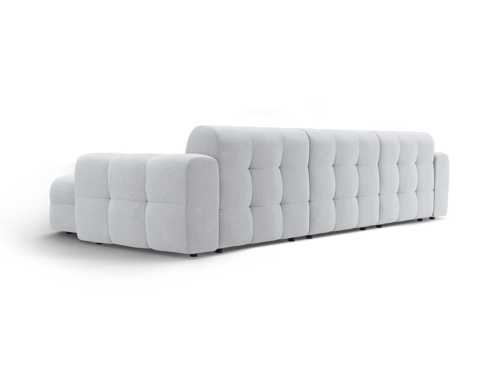 Modernes Kendal Ecksofa rechts, 5-Sitzer in dezentem Grau, ideal für stilvolle Wohnräume und gemütliche Abende.