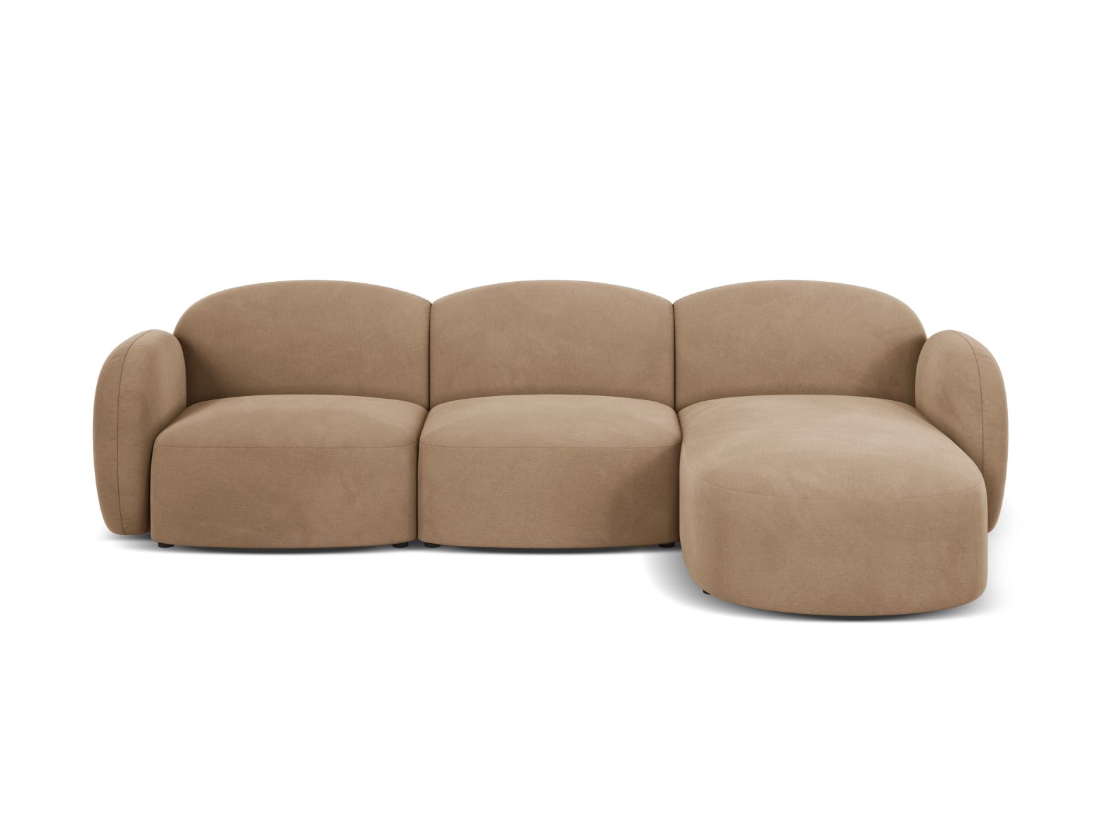 Blair Velour Ecksofa rechts 4 Sitzer in Sand-Casino präsentiert im Onlineshop von KAQTU Design AG. Ecksofa rechts ist von Micadoni