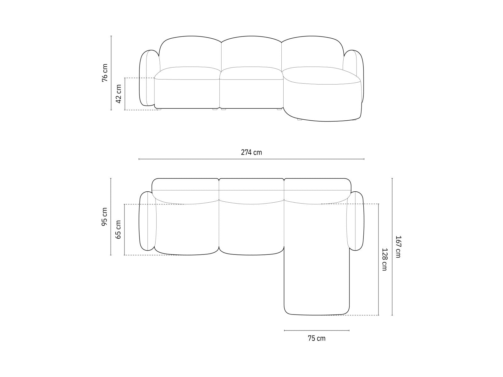 Gemütliches Blair Velour Ecksofa rechts, 4-Sitzer, perfekt für stilvolle Wohnzimmer, bietet Komfort und modernes Flair.