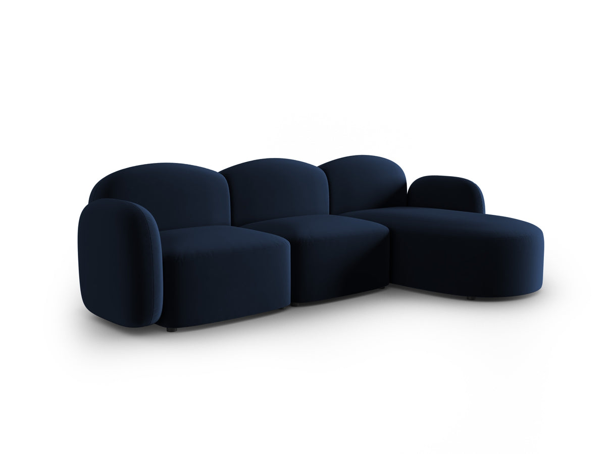 Blair Velour Ecksofa rechts 4 Sitzer in Royal Blue-Casino präsentiert im Onlineshop von KAQTU Design AG. L-Sofa rechts ist von Micadoni